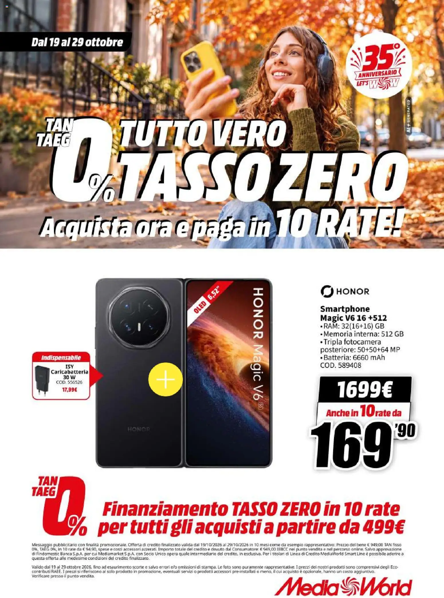 Volantino Media World del 19/10/2026 | Pagina: 9 | Prodotti: Smartphone, Fotocamera, Batteria