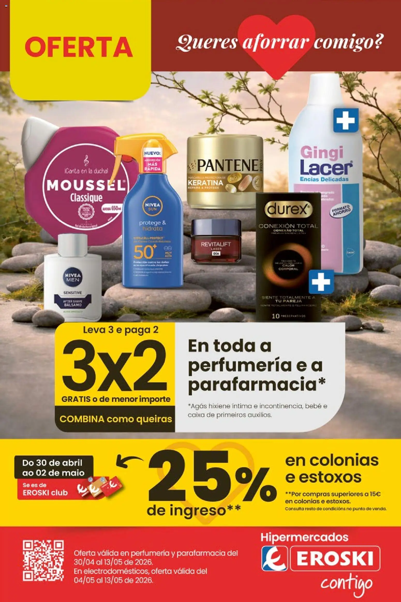 Eroski 3x2 En toda  la perfumería y parafarmacia │ válido desde el 30.04.2026 | Página: 1