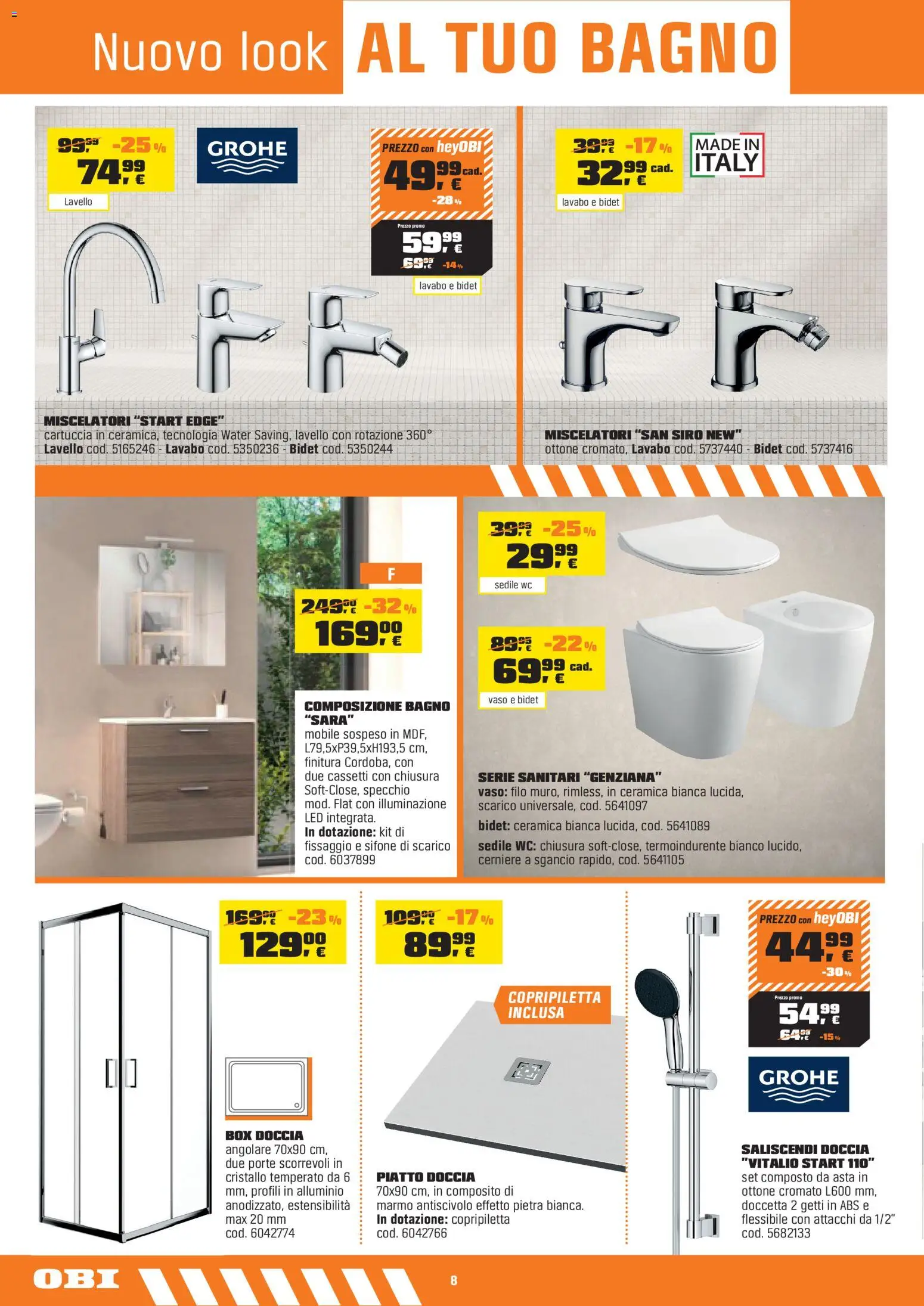 Volantino OBI del 10.06.2026 | Pagina: 8 | Prodotti: Mobile, Box doccia, Piatto, Bagno