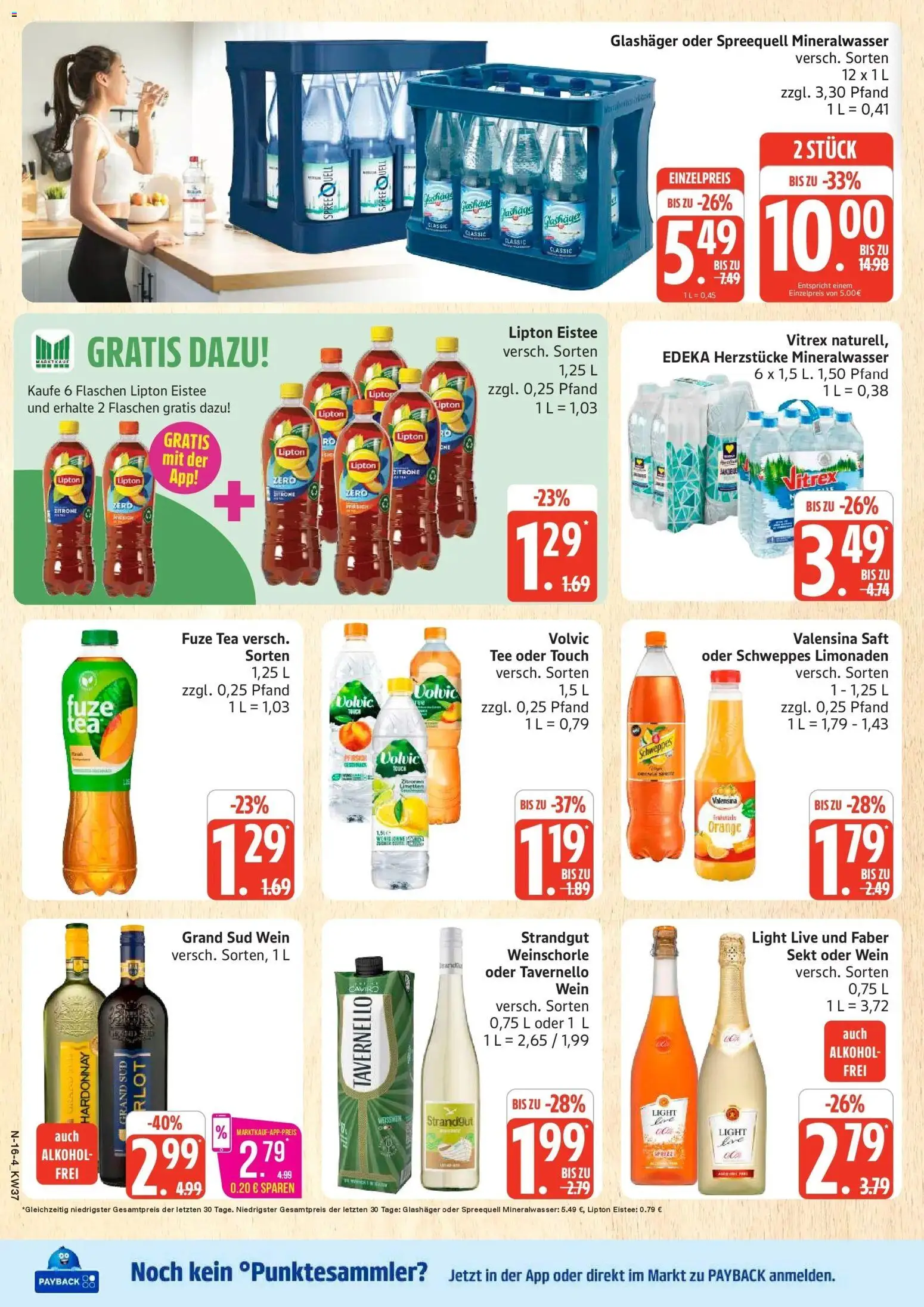 Marktkauf Prospekt Neuenkirchen (ab 07.09.2026) » Angebote online | Seite: 16 | Produkte: Fuze tea, Schweppes, Valensina, Weinschorle