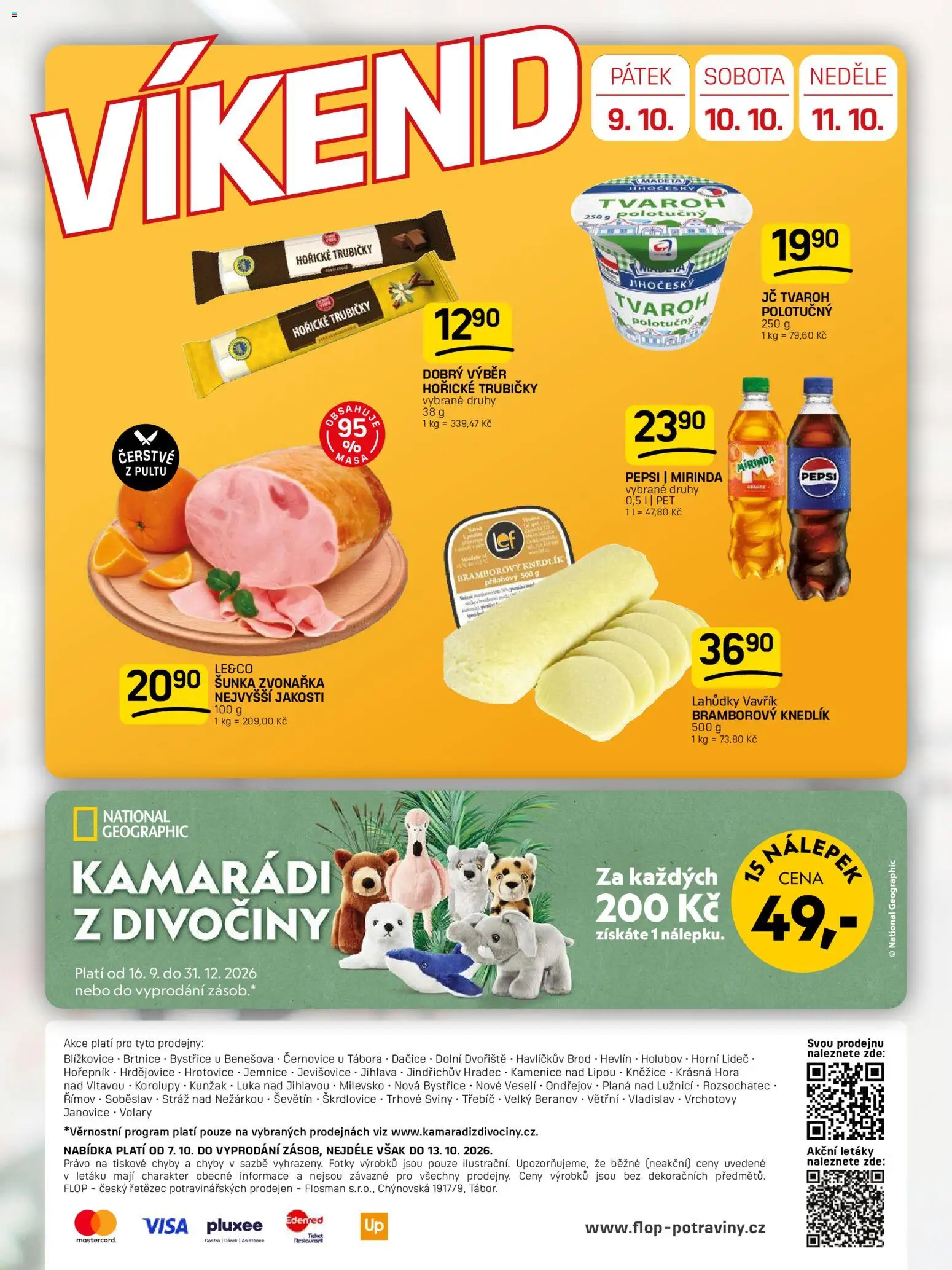Flop leták od 07.10.2026 | Strana: 12 | Produkty: Bramborový knedlík, Šunka, Trubičky, Mirinda