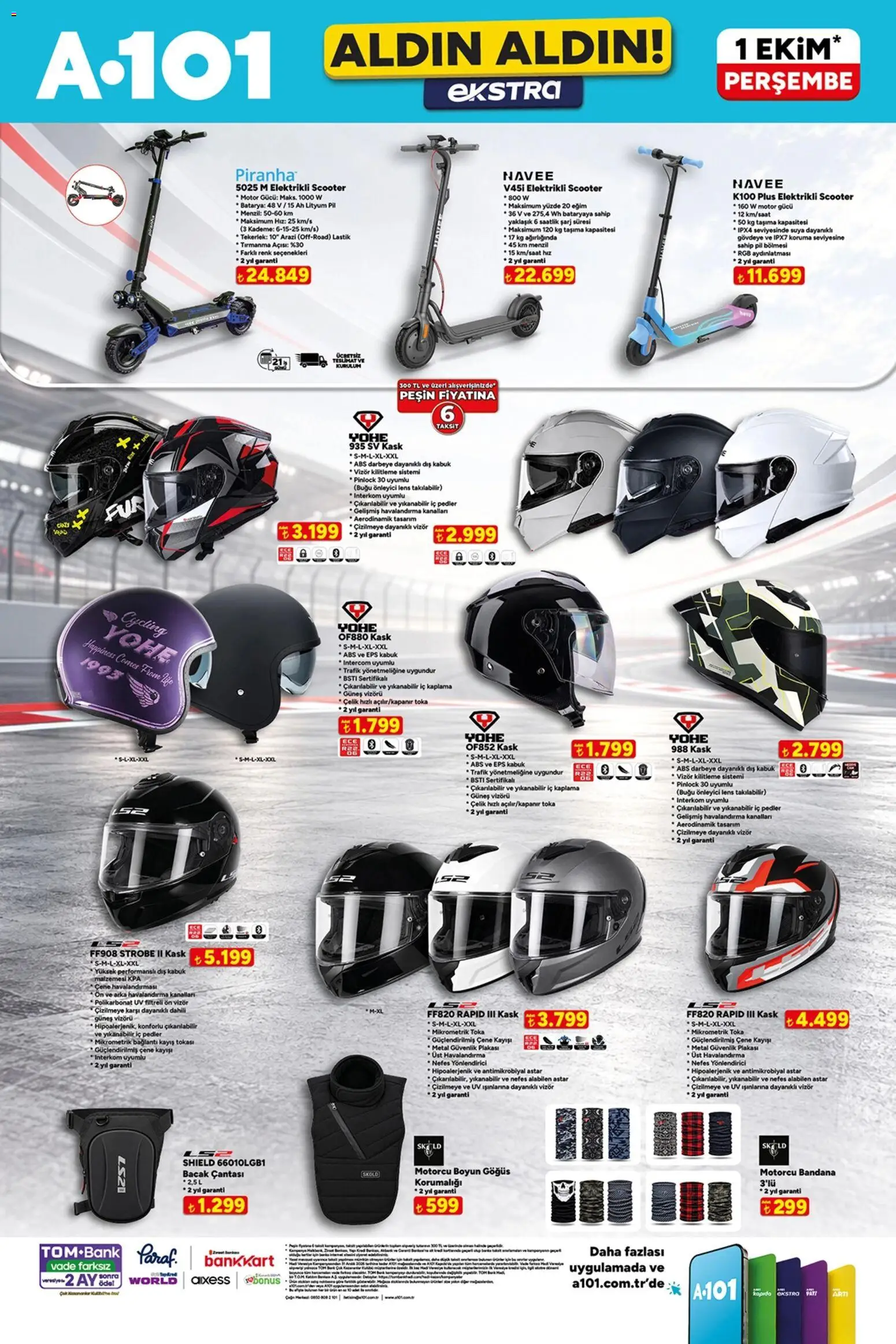 A101 - Katalog Aldın Aldın Ekstra - 01 Ekim 2026 tarihinden itibaren geçerlidir | Sayfa: 4 | Ürünler: Pil, Lastik, Bandana, Kayısı