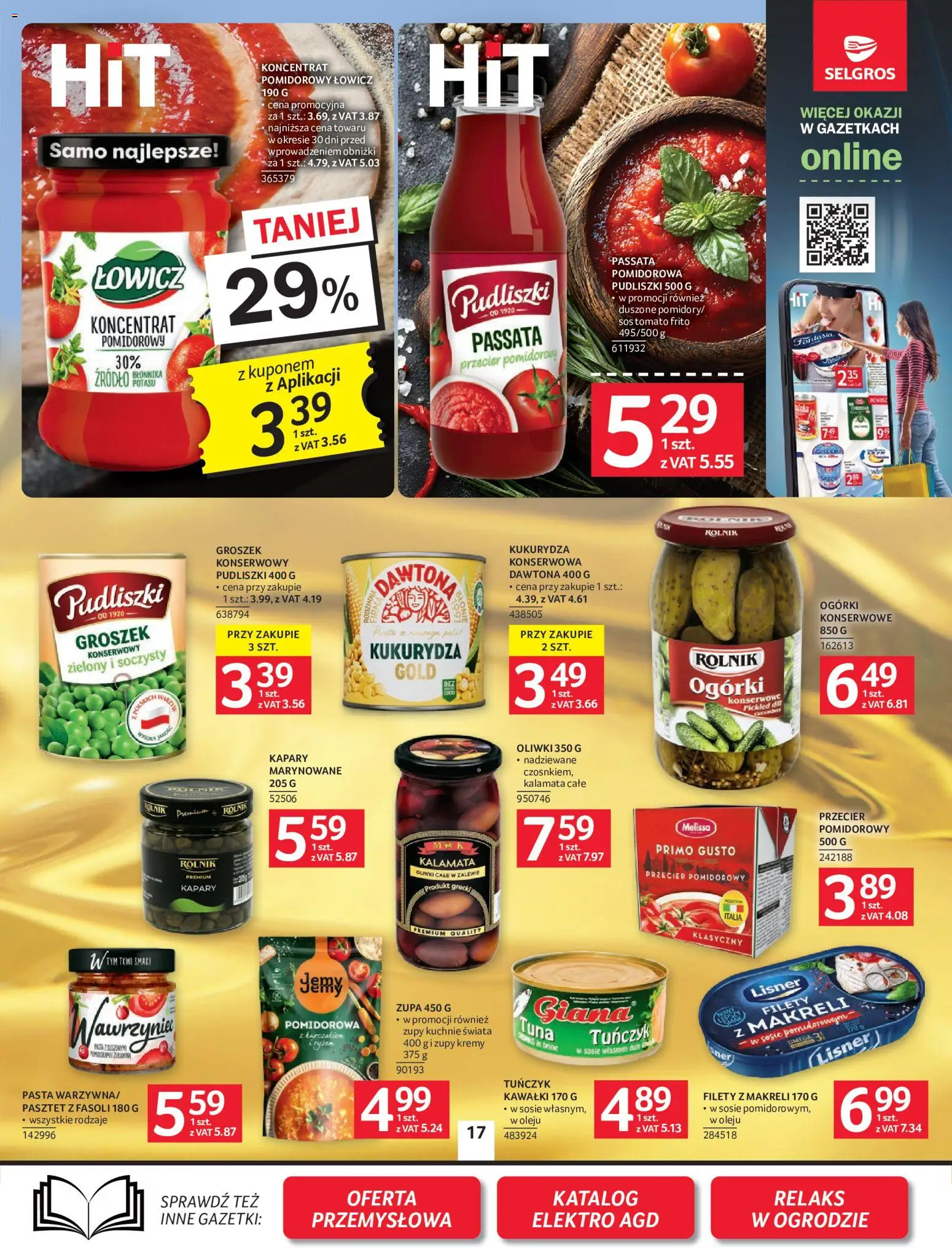 Selgros cash&carry gazetka od 07.05.2026 | Strona: 17 | Produkty: Koncentrat pomidorowy, Passata pomidorowa, Tuńczyk, Zupa