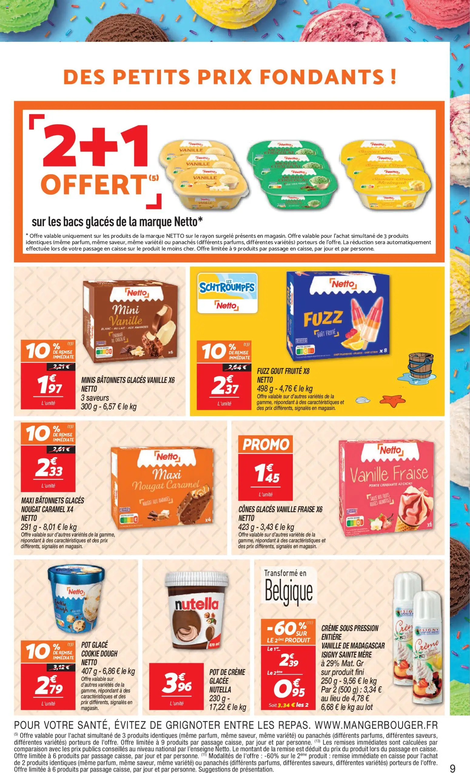 {H1} | Page: 9 | Produits: Fraise, Nougat, Lait, Crème