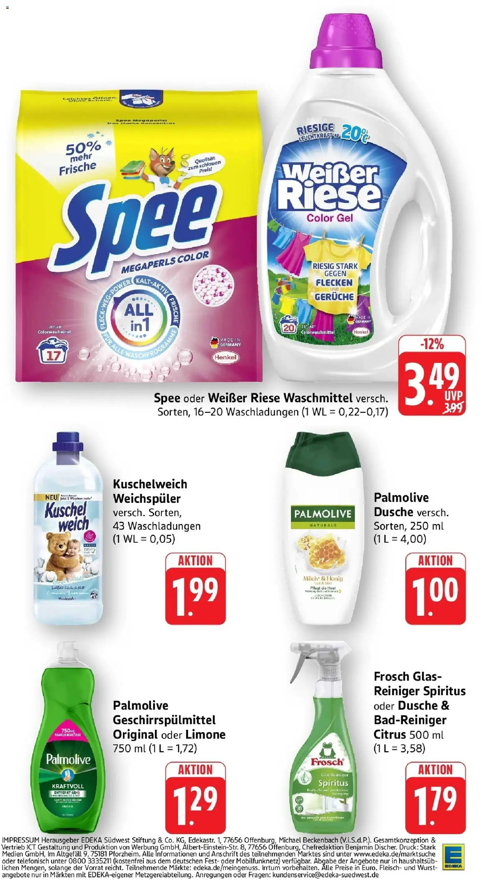E center Prospekt Mössingen (ab 24.08.2026) zum Blättern | Seite: 34 | Produkte: Kuschelweich, Spee, Wurst, Fleisch