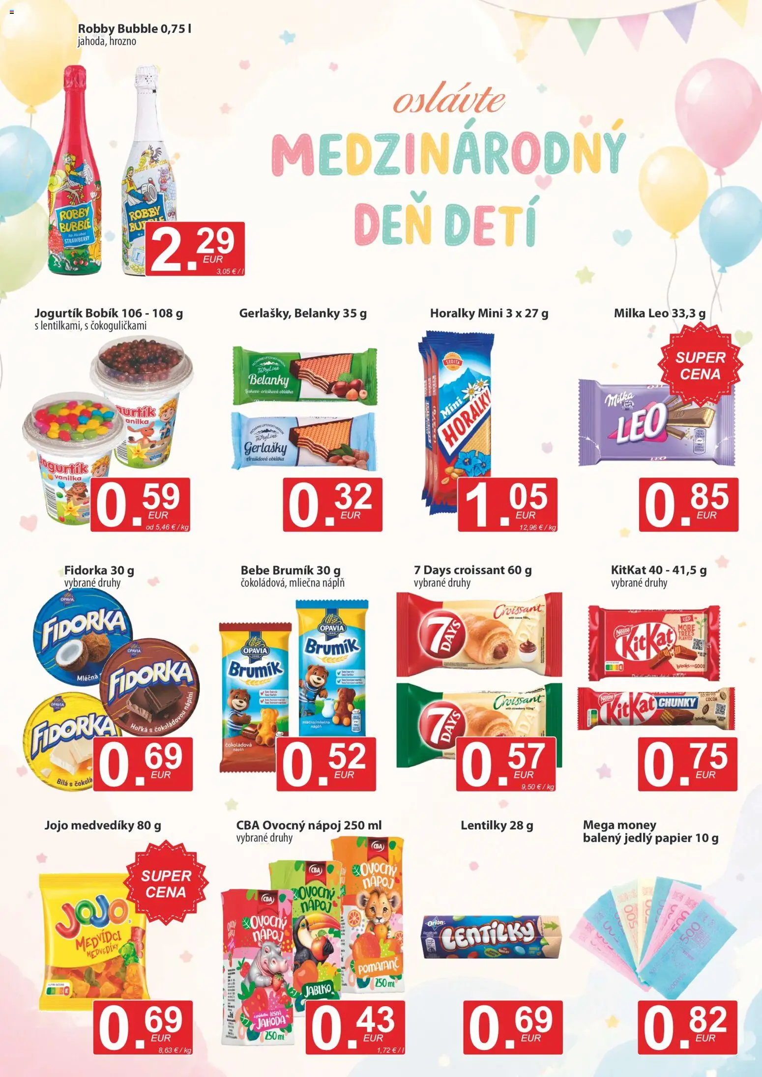 Nové CBA Verex akcie – leták je platný od 21.05.2026 | Strana: 9 | Produkty: Croissant, Milka, Horálky, Hrozno
