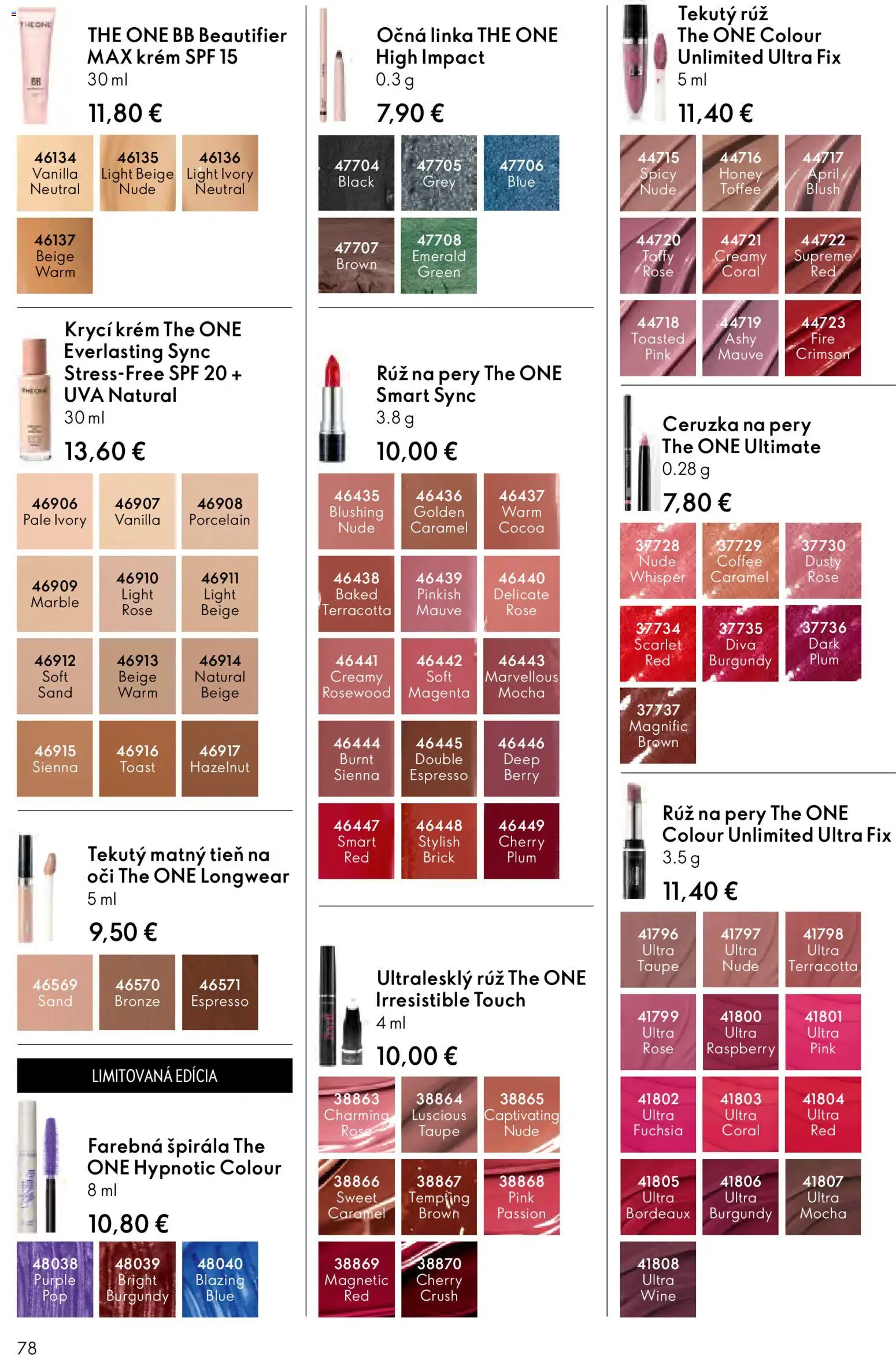 Nové Oriflame akcie – leták je platný od 27.05.2026 | Strana: 78 | Produkty: Očná linka, Rúž na pery, Ceruzka, Krém