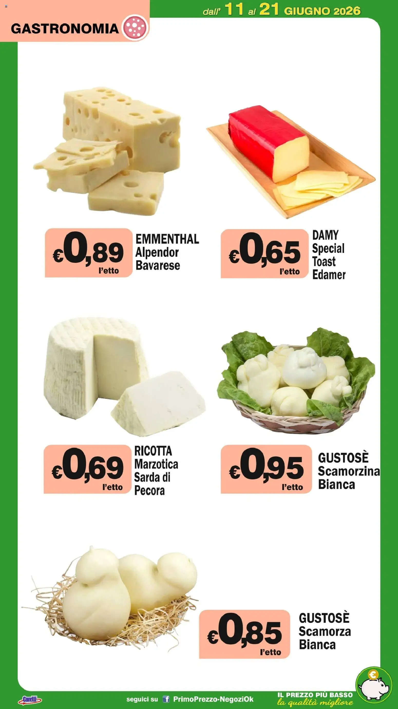 Volantino Primo Prezzo del 11.06.2026 | Pagina: 41 | Prodotti: Ricotta