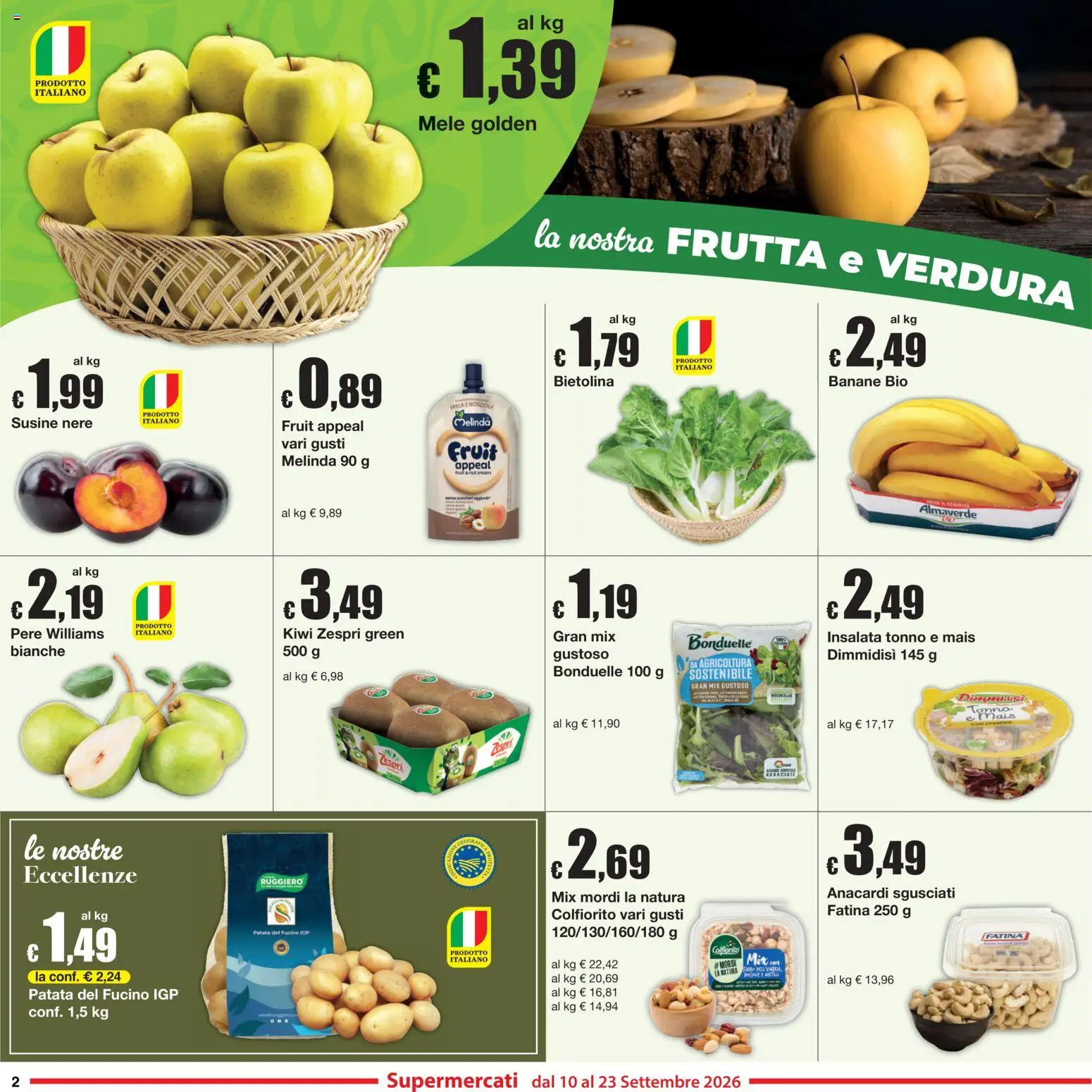 Volantino Sì con Te del 10/09/2026 | Pagina: 2 | Prodotti: Anacardi, Crostini, Tonno, Mais