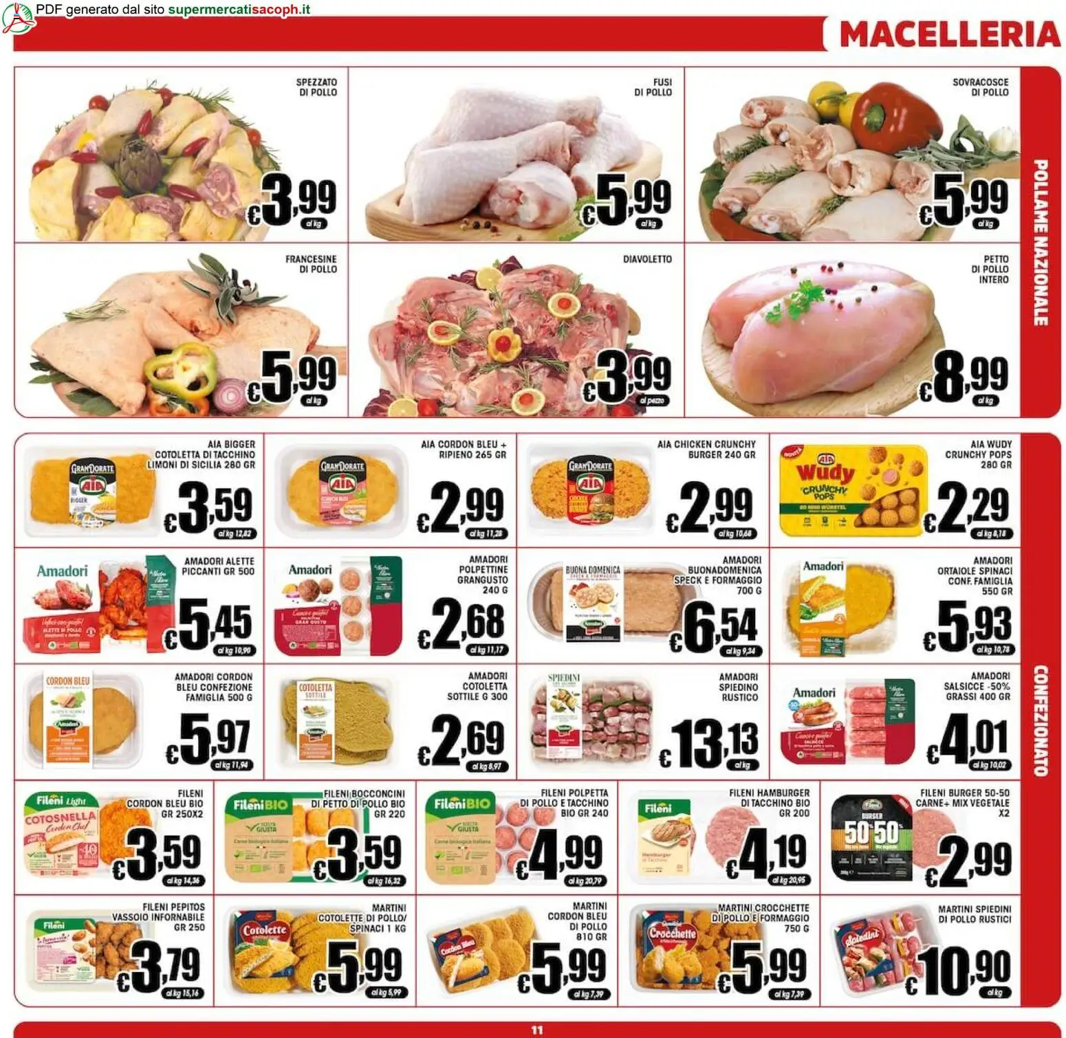 Volantino Sacoph del 02/10/2026 | Pagina: 11 | Prodotti: Petto di Pollo, Formaggio, Limoni, Rustici