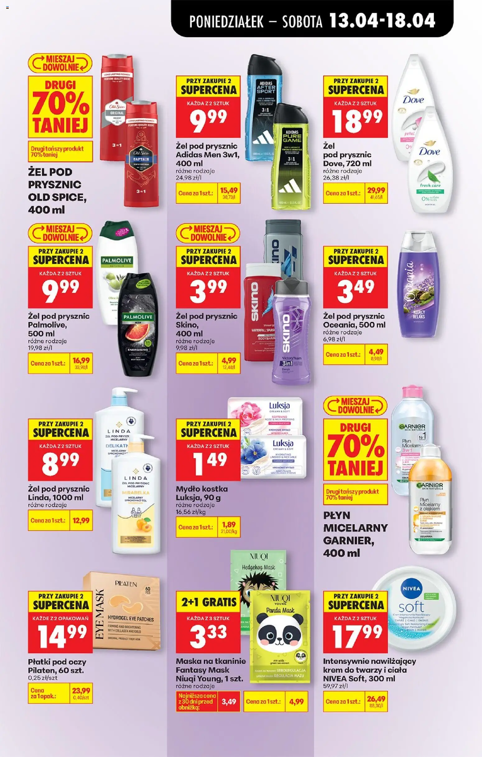 Biedronka Polsko leták od 13.04.2026 | Strana: 69 | Produkty: Mýdlo, Nivea, Dove, Maska