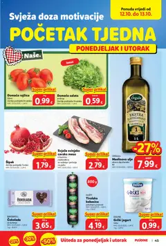 Svježe svinjsko carsko meso s kostima, neobrađeno za sušenje i pečenje na pultu - Pregled kataloga iz trgovine Plodine, vrijedi od 07.10.2026 | Stranica: 45