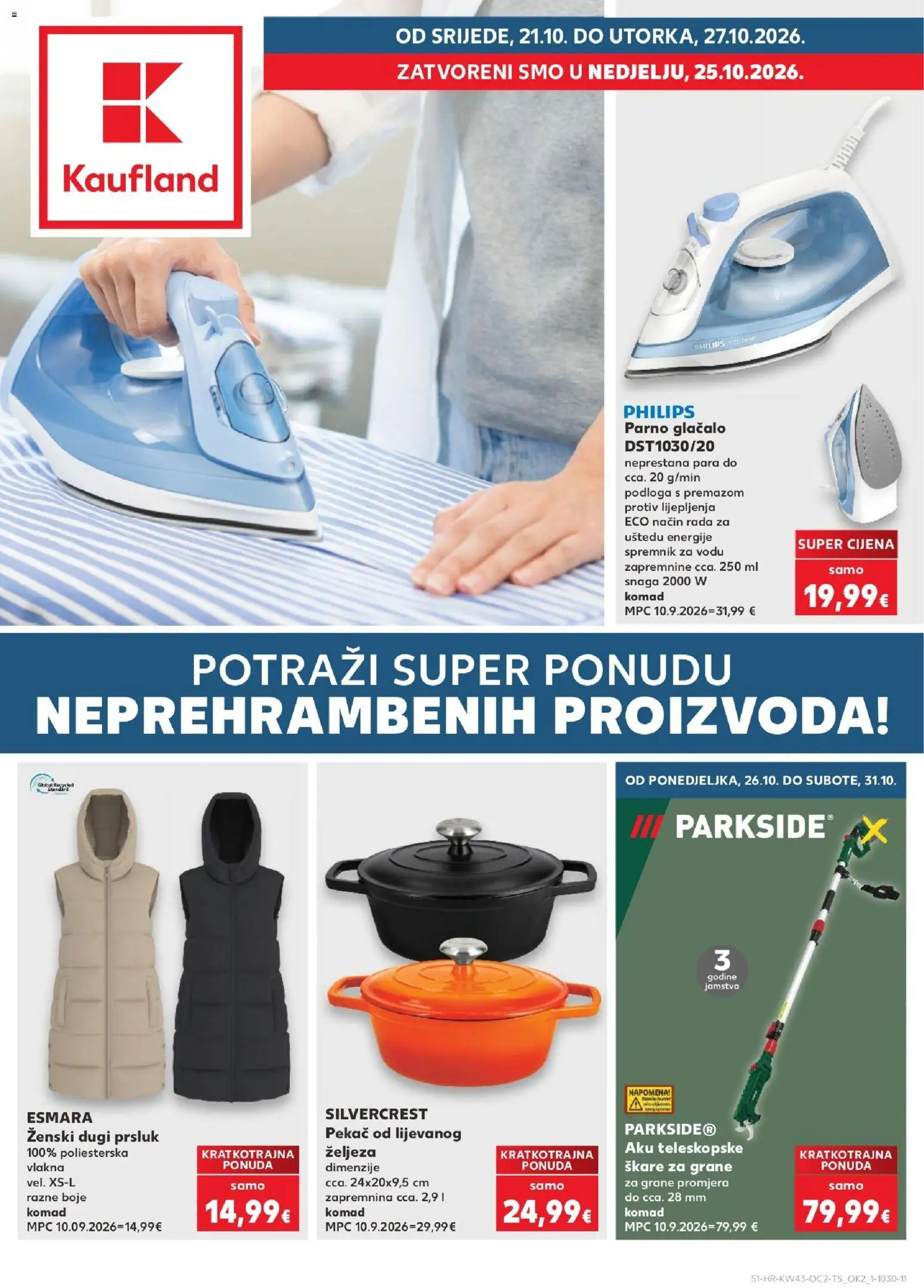 Kaufland katalog | vrijedi od 21.10.2026 | Stranica: 1 | Proizvodi: Pekac, Škare, Teleskopske škare, Parkside