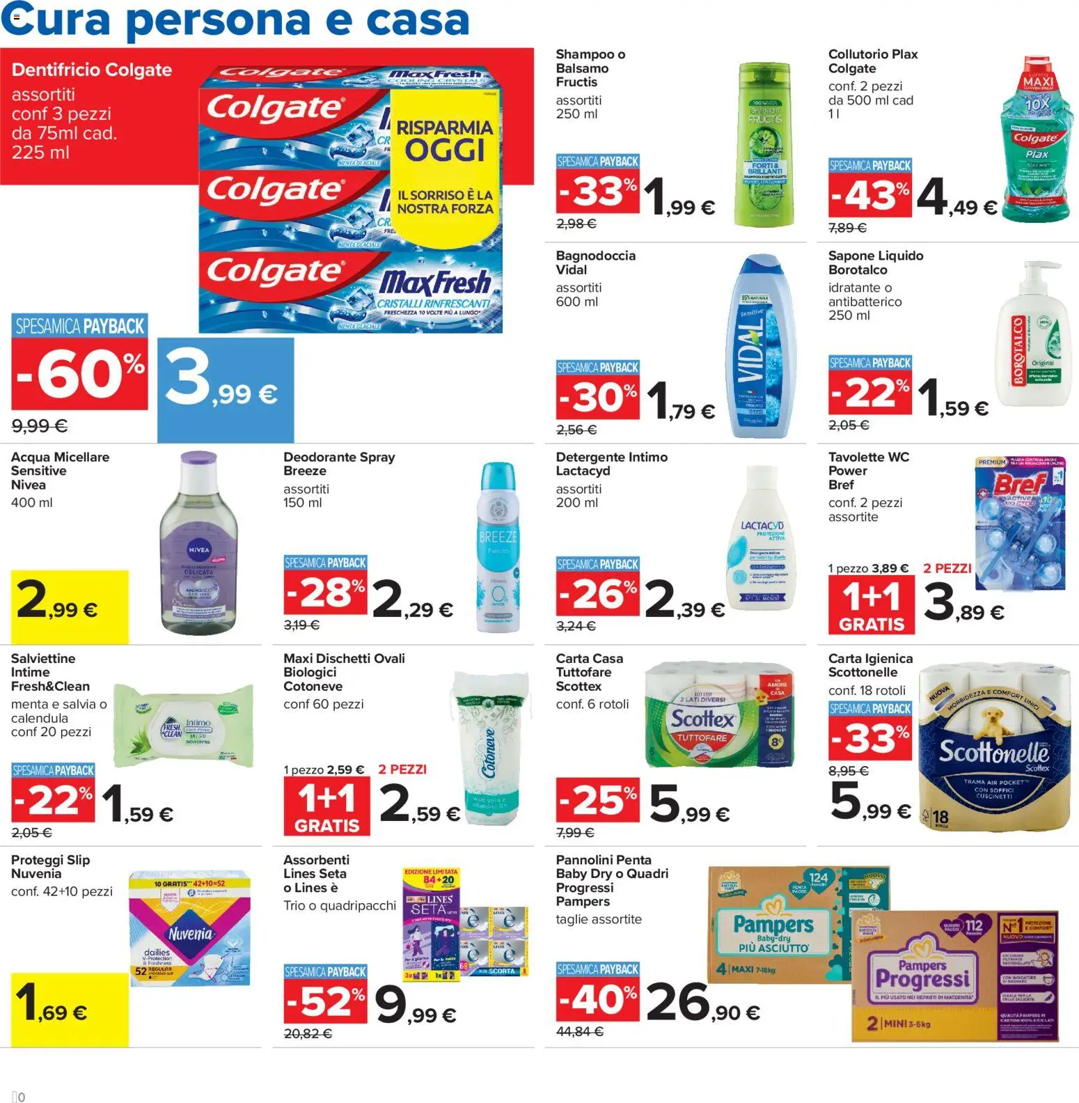 Volantino Carrefour del 24/07/2026 | Pagina: 20 | Prodotti: Carta igienica, Slip, Acqua, Menta