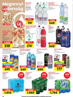 Spar akciós újság - amely érvényes a következő dátumtól: 2026.10.01. | Oldal: 14 | Termékek: Üdítőital, Dreher, Menta, Apenta