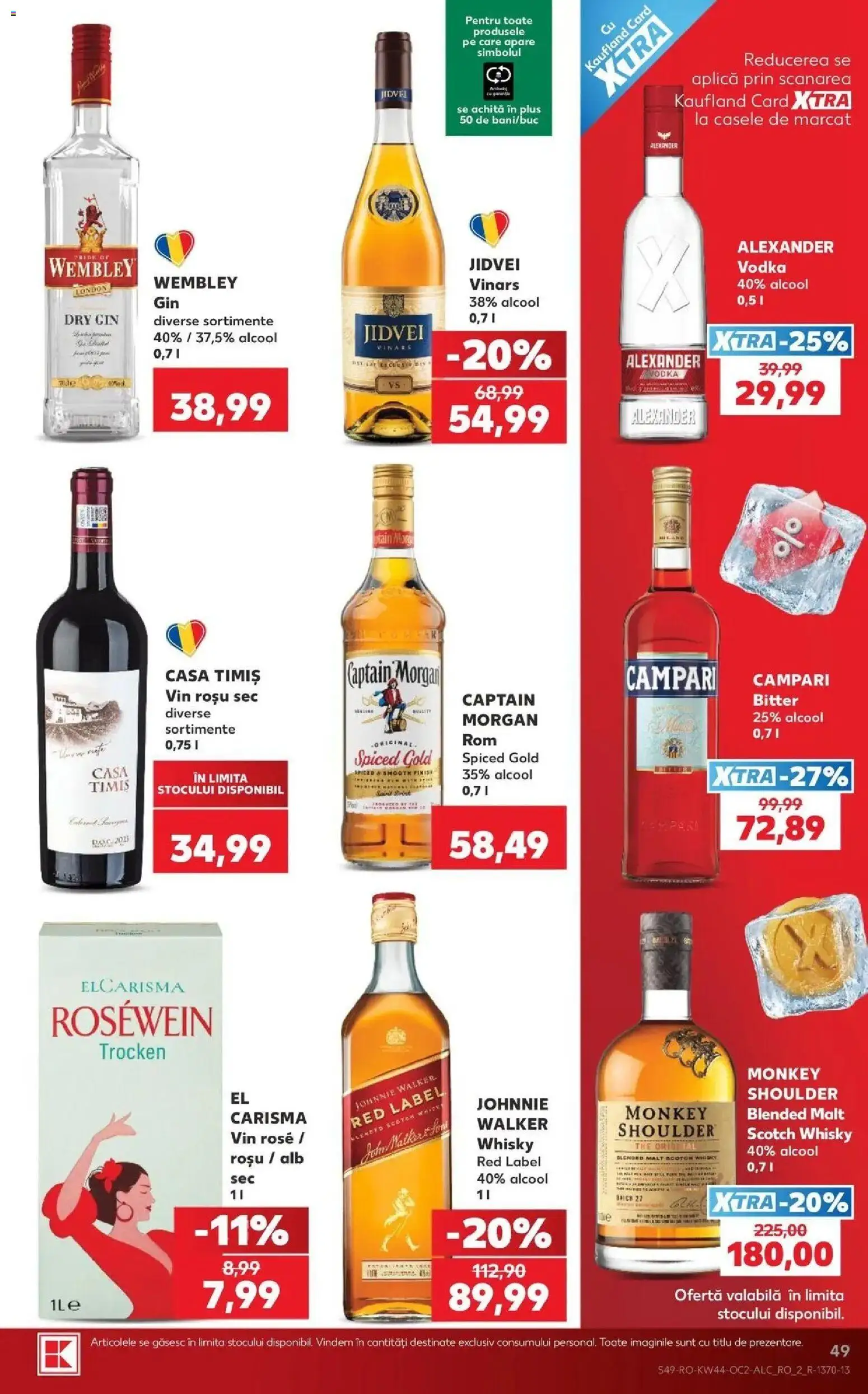 Kaufland Codlea 28.10.2026 - Revista si Oferta | Pagină: 49 | Produse: Vin rosu, Campari, Aplică, Scotch Whisky
