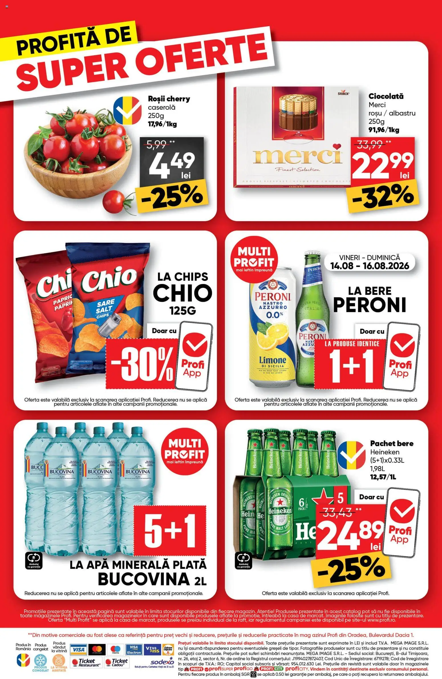 Noul catalog Profi – valabil de la 13.08.2026 | Pagină: 4 | Produse: Caserola, Merci, Roșii, Apă