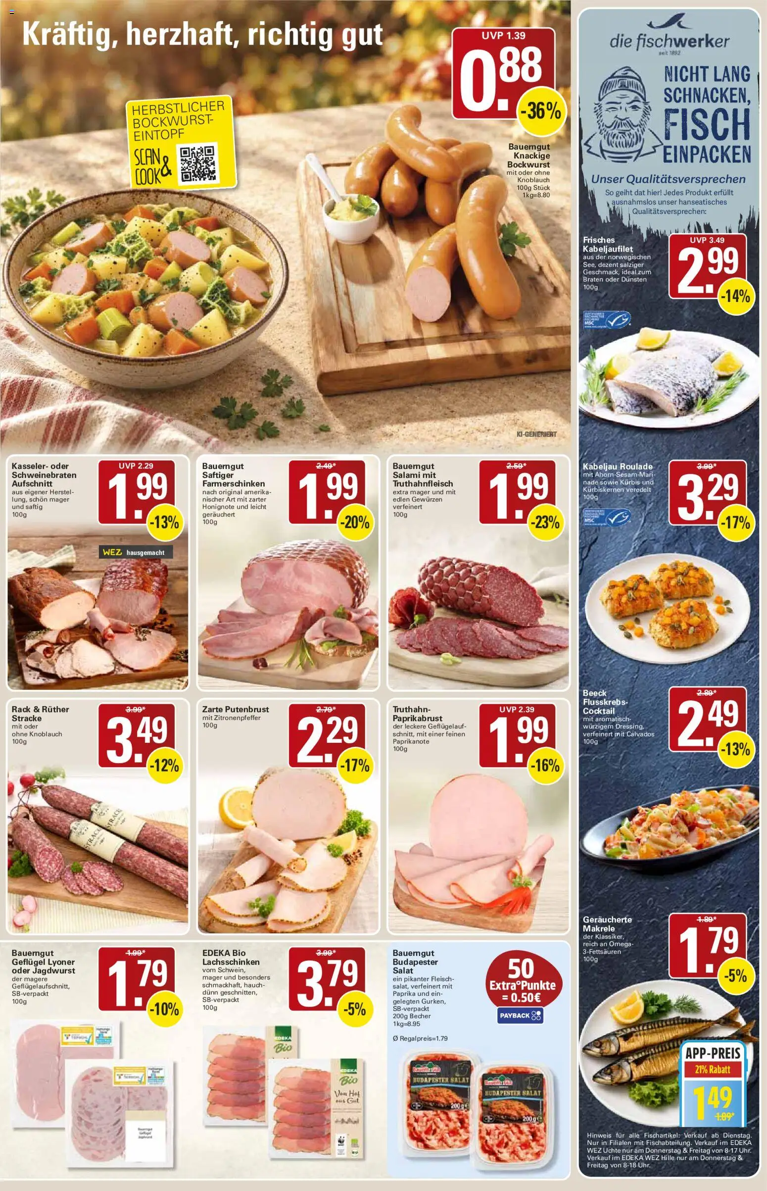 WEZ Prospekt – gültig ab 19.10.2026 | Seite: 7 | Produkte: Bauerngut, Kürbis, Salami, Makrele