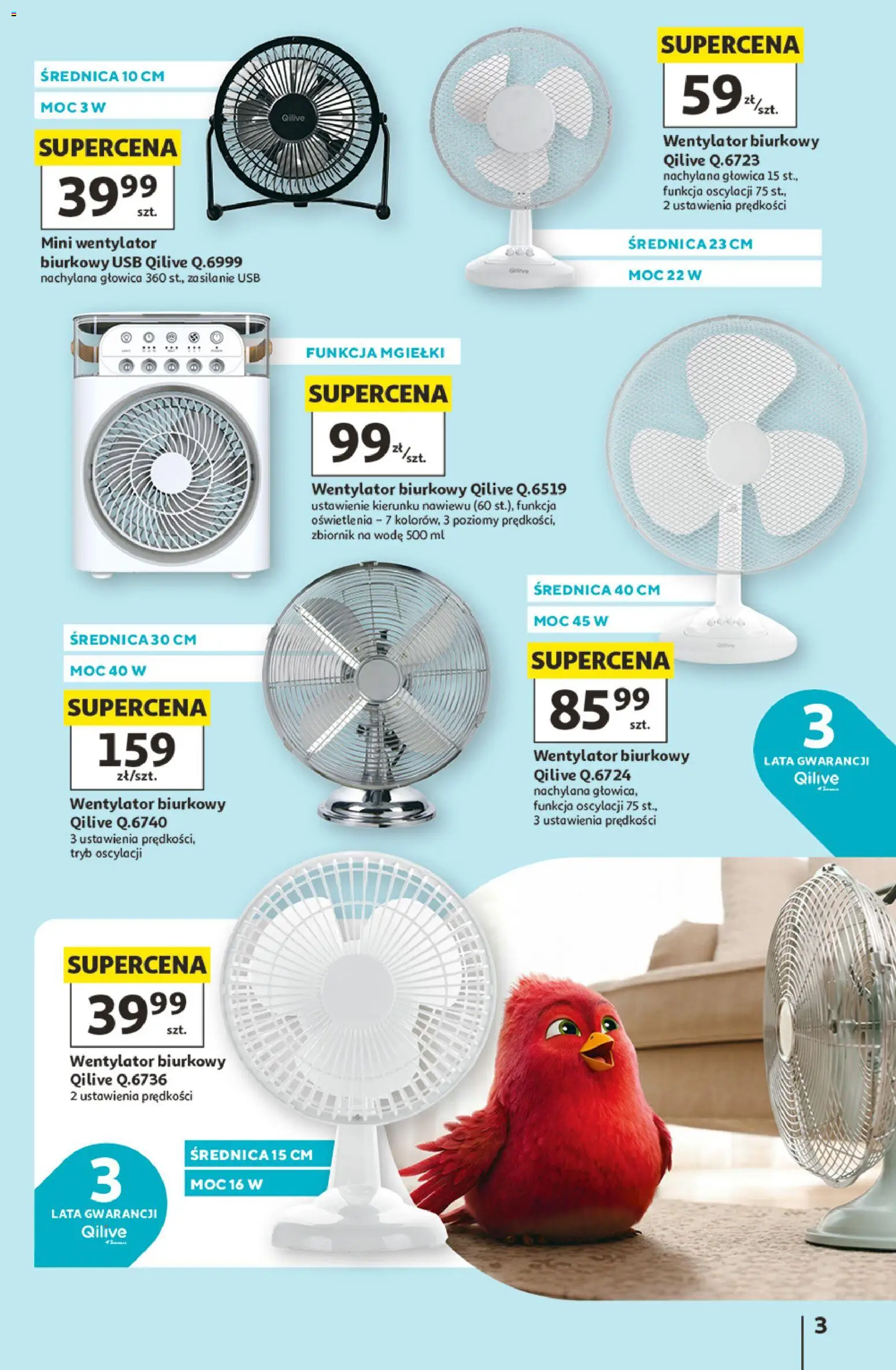 Auchan gazetka - Wentylatory Hipermarket od 21.05.2026 | Strona: 3 | Produkty: USB, Wentylator