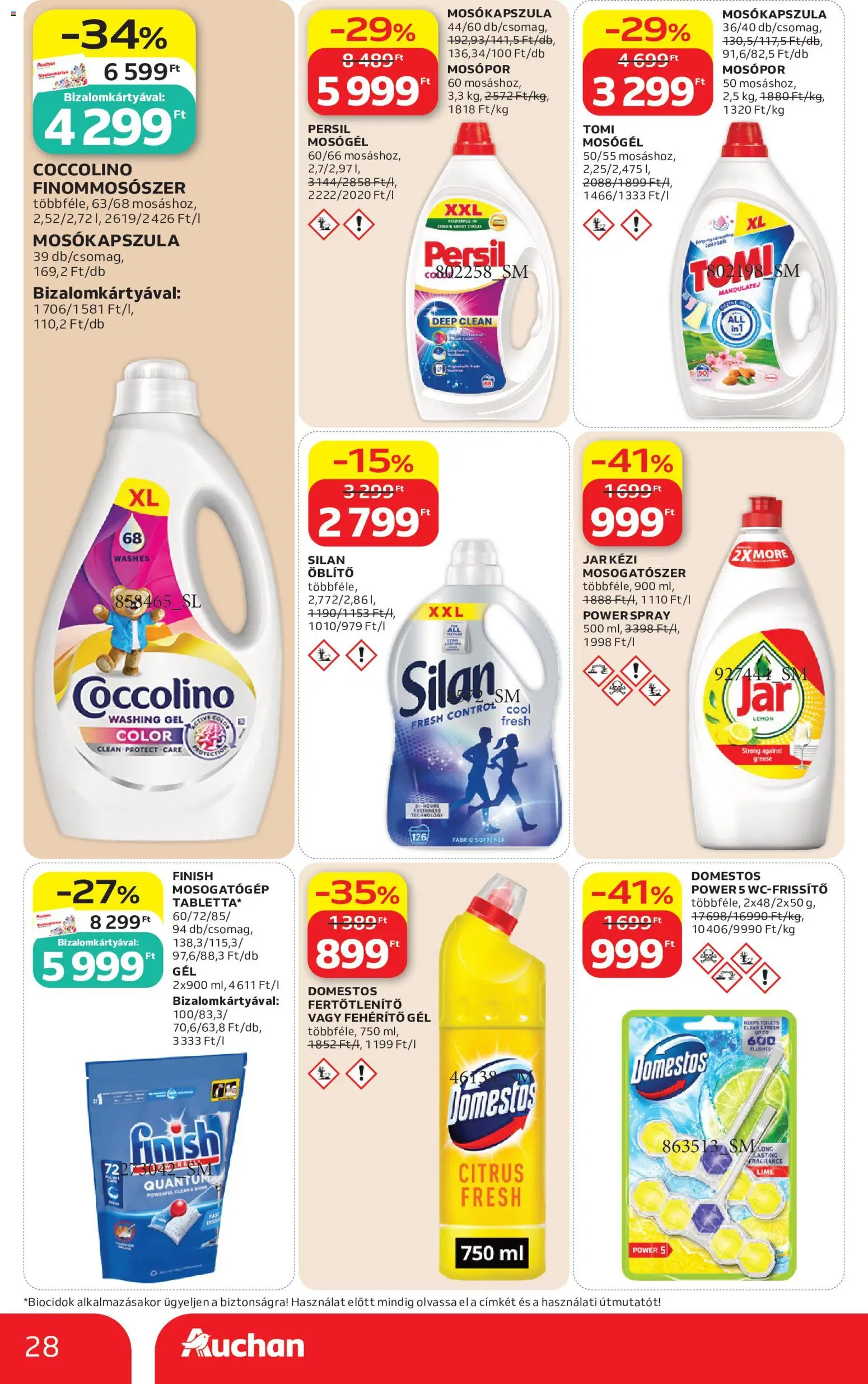 Auchan akciós ujság - amely érvényes a következő dátumtól: 2026.07.09. | Oldal: 28 | Termékek: Mandulatej, Mosókapszula, Mosópor, Mosogatószer
