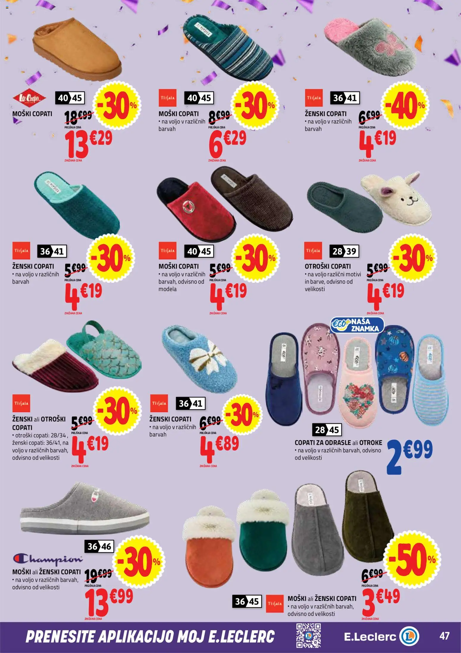 Novi E.leclerc katalog ponudbe – veljaven od 21.10.2026 | Stran: 47 | Izdelki: Copati