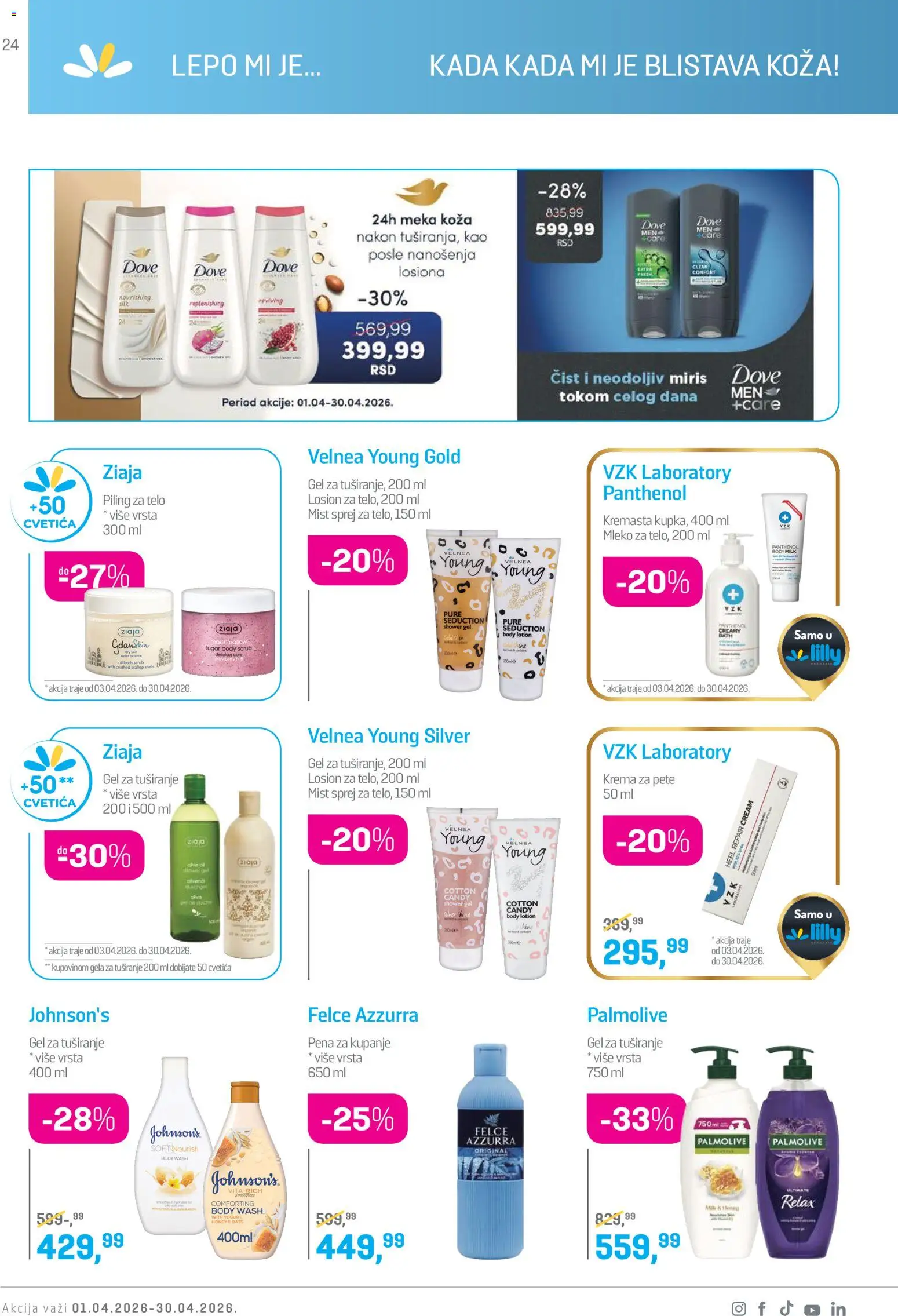 Lilly drogerie katalog - važi od 01.04.2026 | Strana: 24 | Proizvode: Palmolive, Miris, Krema, Marshmallow