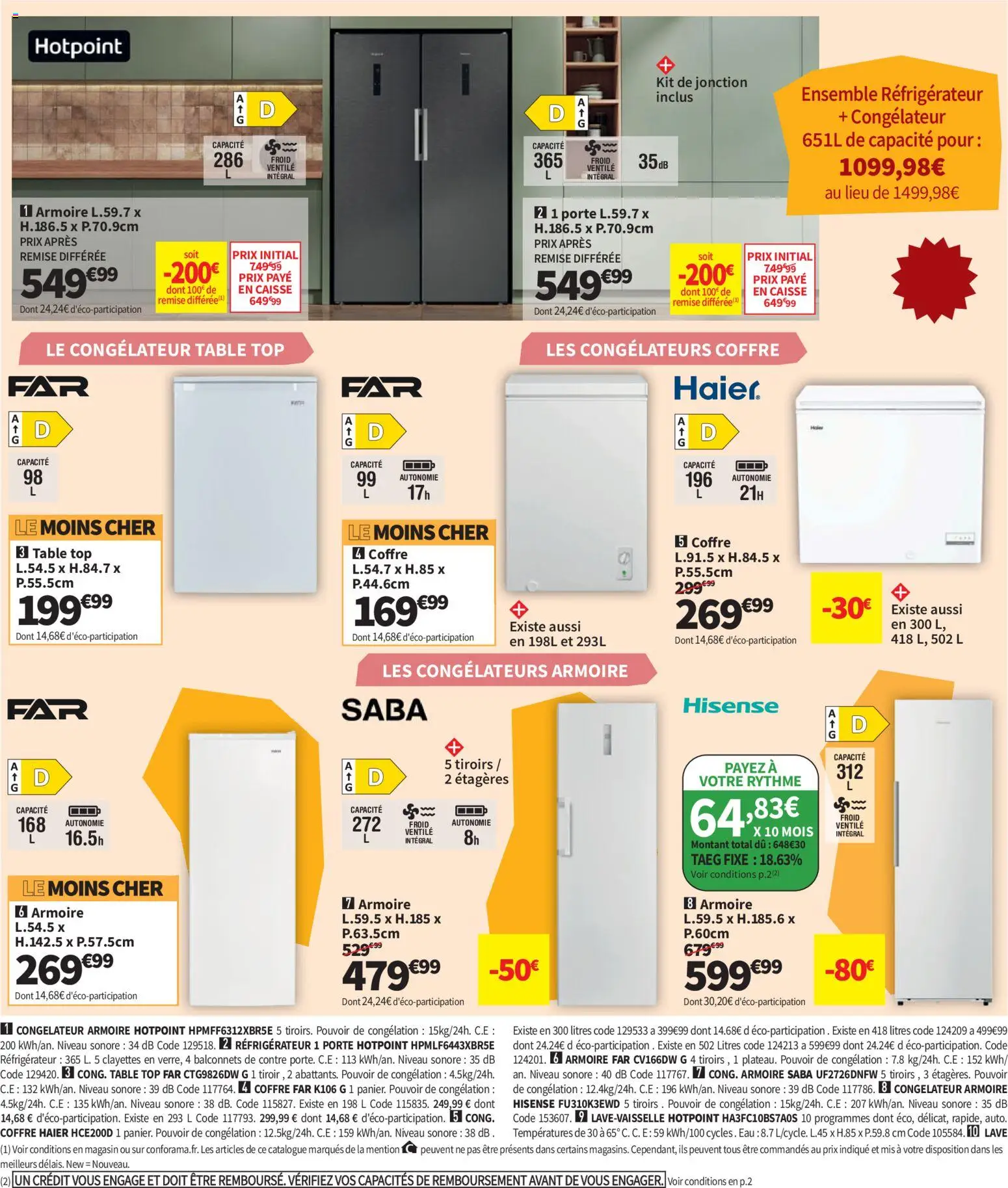 {H1} | Page: 40 | Produits: Réfrigérateur, Congélateur, Armoire, Tiroirs