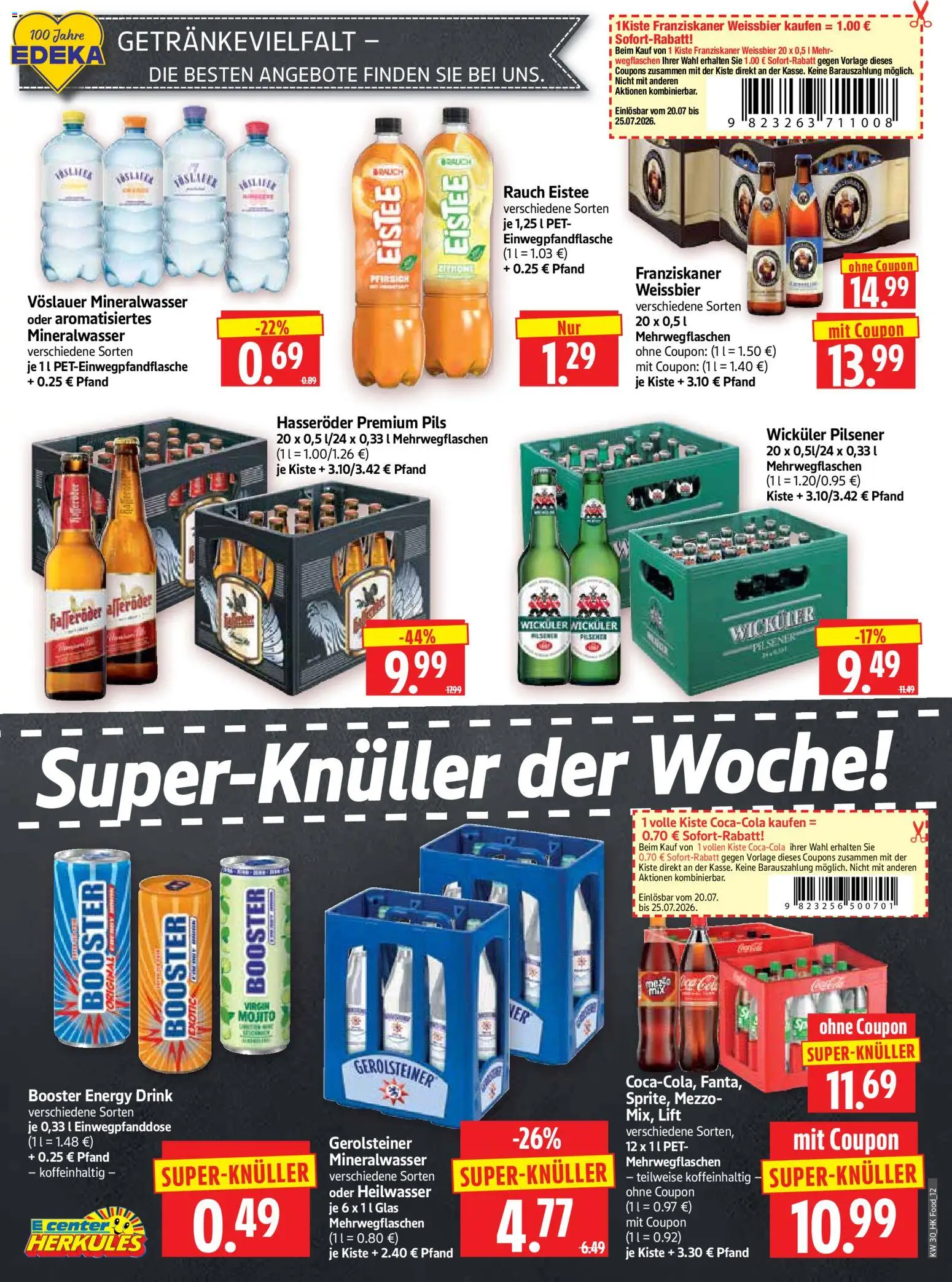 HERKULES Prospekt – gültig ab 20.07.2026 | Seite: 12 | Produkte: Weißbier, Mineralwasser, Hasseröder, Gerolsteiner