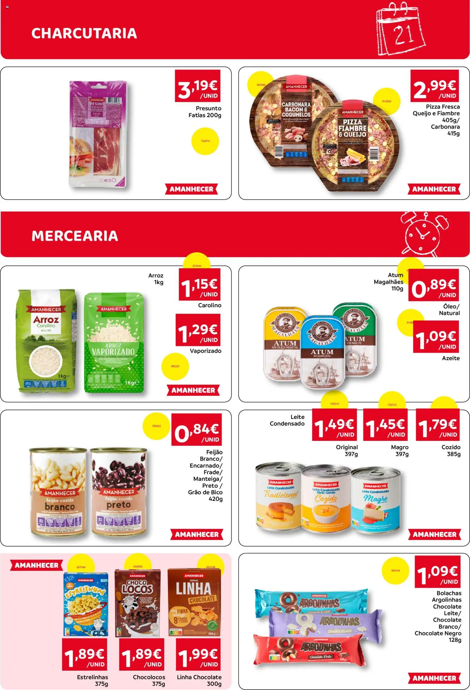 Amanhecer Folheto Madeira │ válido de 03/09/2026 | Página: 2 | Produtos: Bacon, Leite condensado, Presunto, Pizza