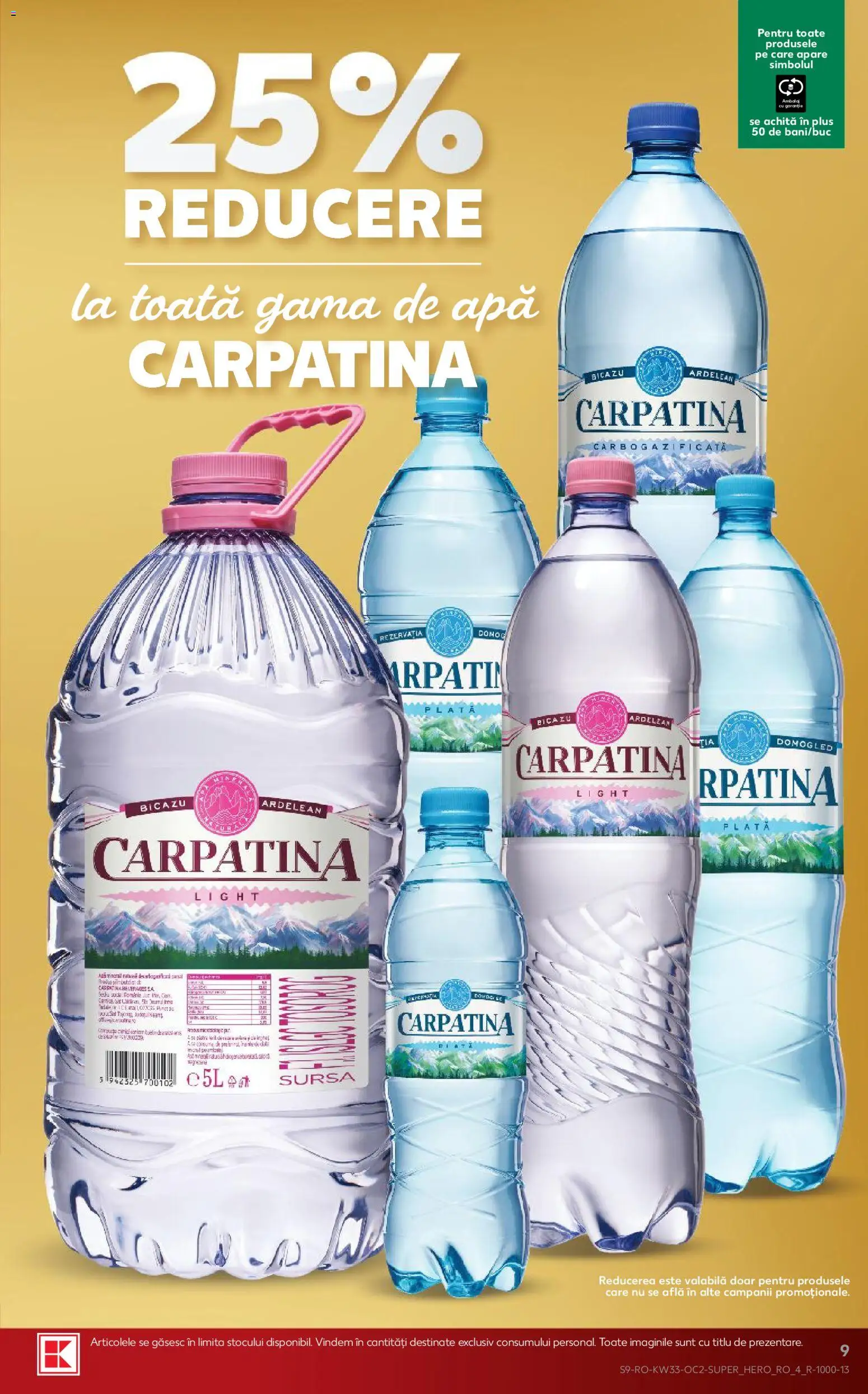 Noul catalog Kaufland – valabil de la 12.08.2026 | Pagină: 9 | Produse: Carpatina, Apă, Plus
