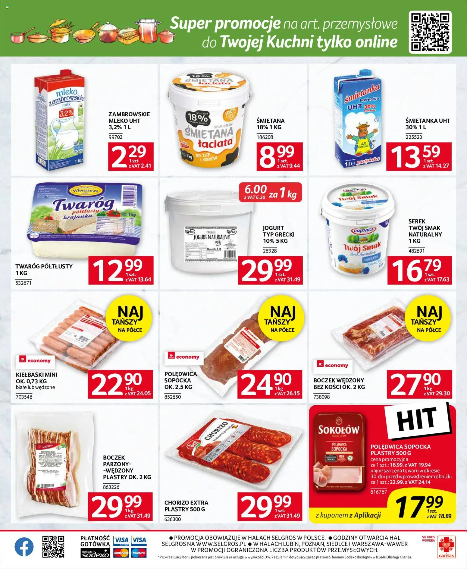 Selgros cash&carry gazetka - Oferta dla gastronomii od 10.09.2026 | Strona: 8 | Produkty: Jogurt naturalny, Kiełbaski, Boczek, Mleko UHT