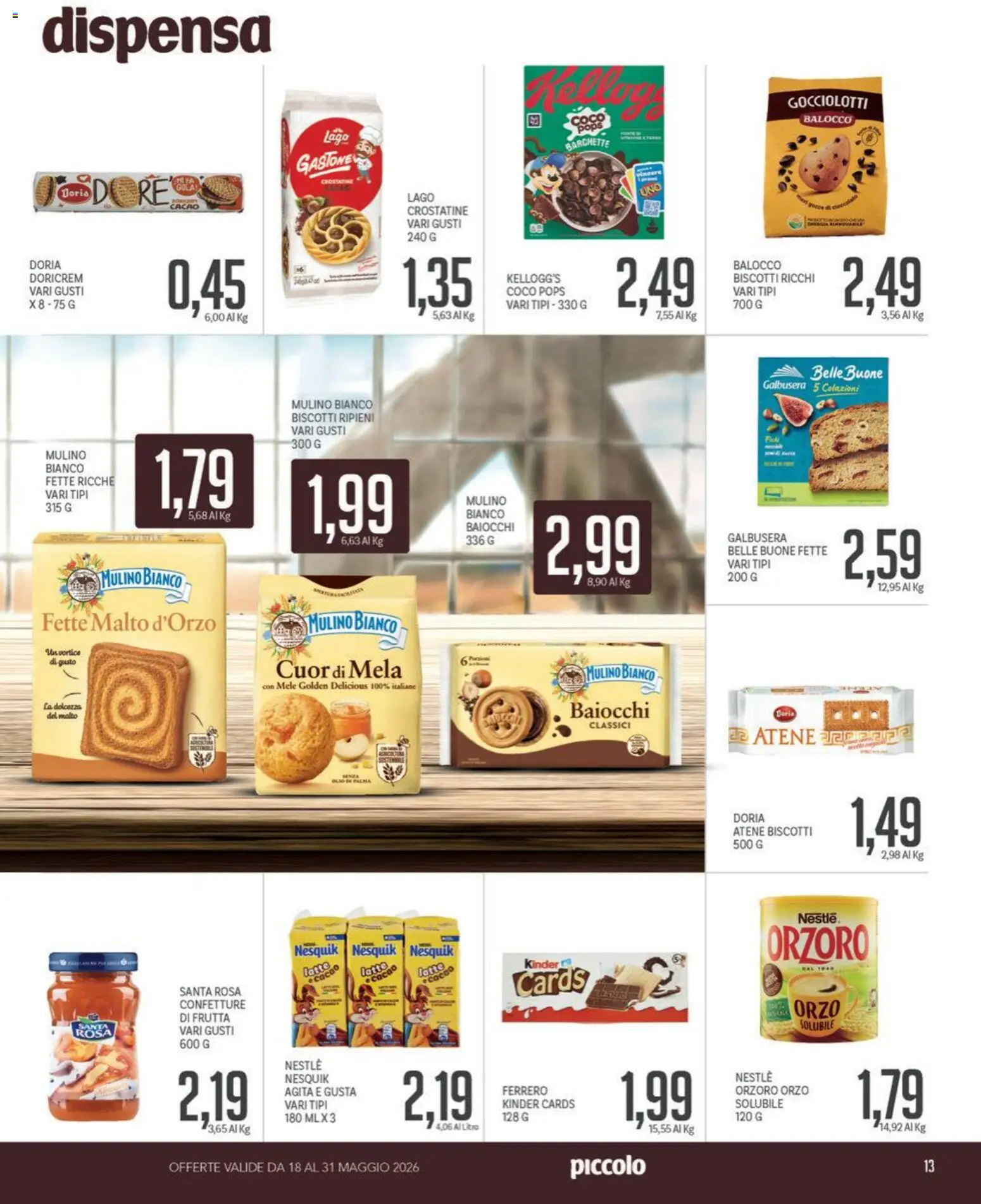 Volantino Piccolo del 18.05.2026 | Pagina: 13 | Prodotti: Mele, Frutta, Olio, Cacao