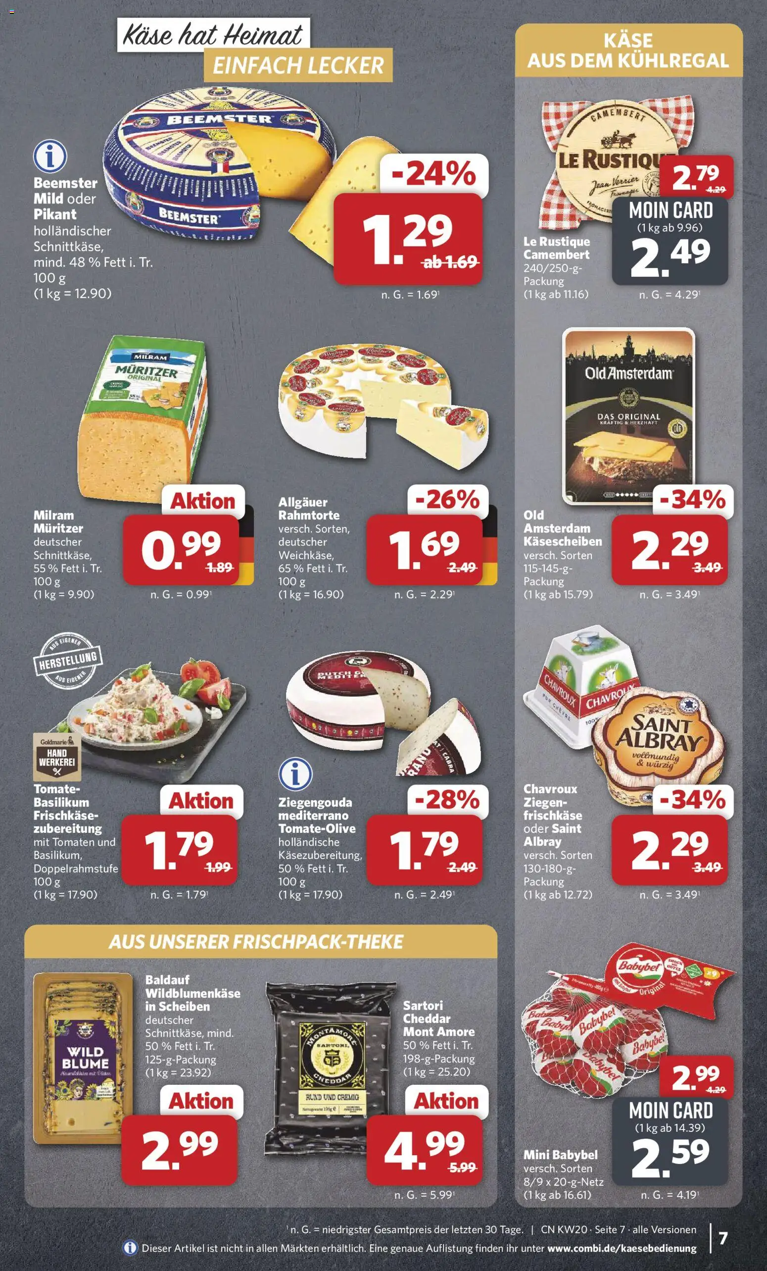 Combi Prospekt 	 – gültig ab 11.05.2026 | Seite: 7 | Produkte: Käse, Tomaten, Babybel, Frischkase