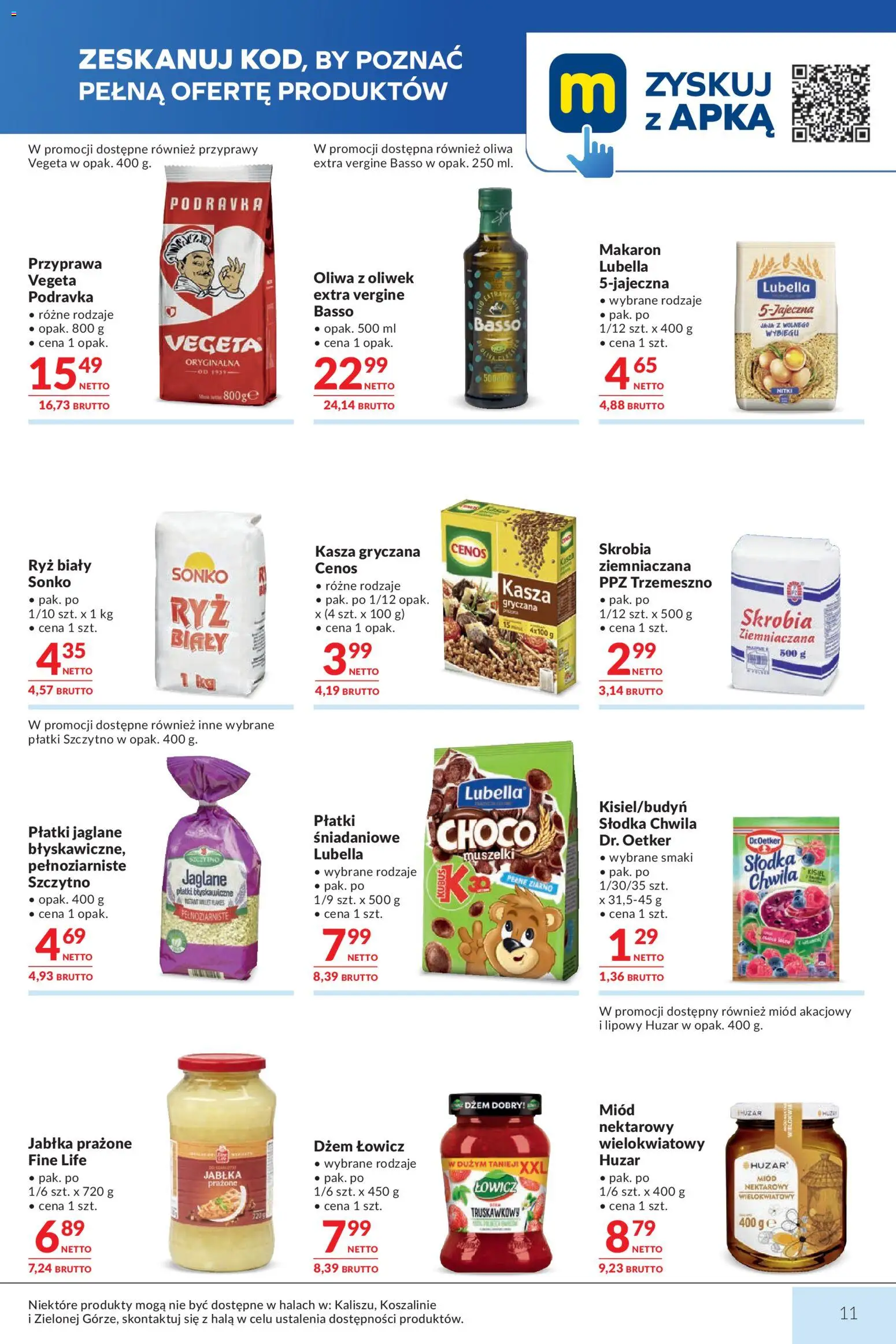 Makro gazetka od 13.10.2026 | Strona: 11 | Produkty: Miód, Płatki śniadaniowe, Ryż, Makaron