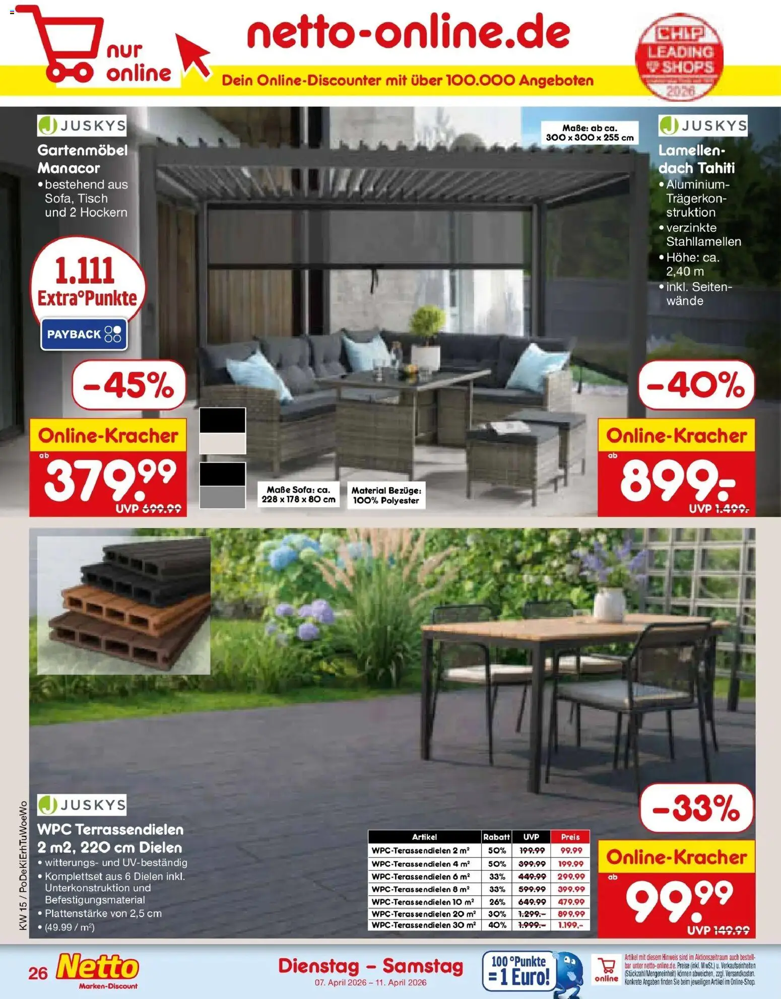 Netto Marken-Discount Prospekt Bad Friedrichshall	 – gültig ab 07.04.2026 | Seite: 42 | Produkte: Sofa, Tisch, Gartenmöbel
