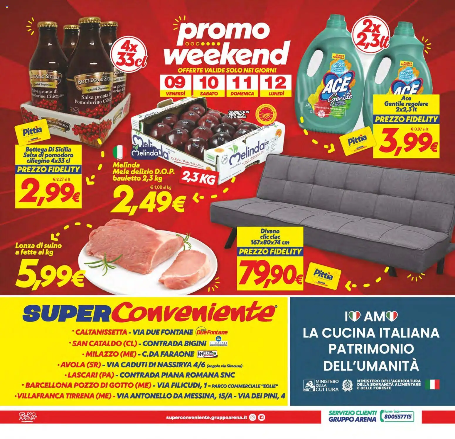 Volantino SuperConveniente del 02/10/2026 | Pagina: 28 | Prodotti: Mele, Salsa, Pomodoro, Divano