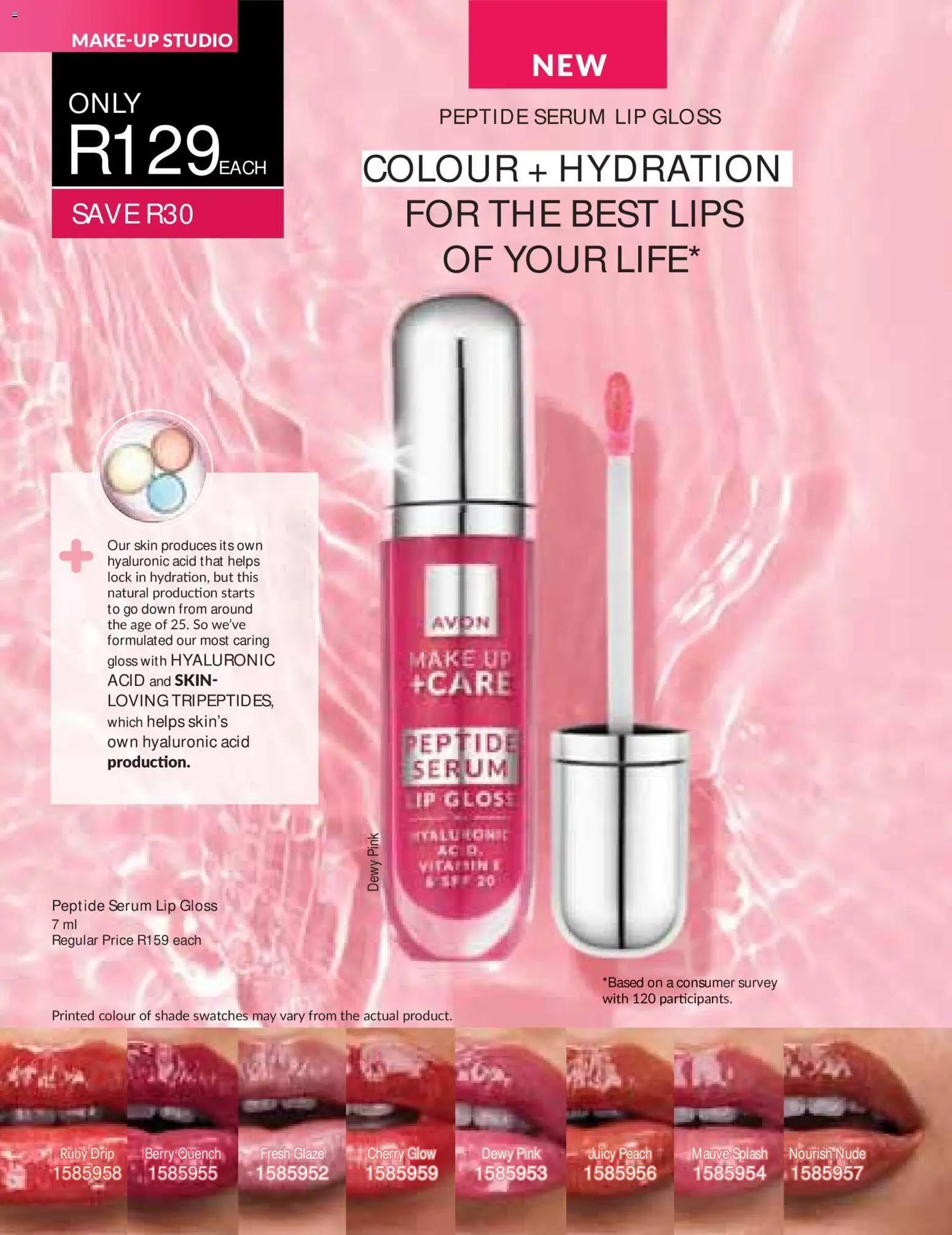 New Avon catalogue – valid from 01/07/2026 | Page: 34 | Products: Serum, Gloss, Lip gloss, Peach