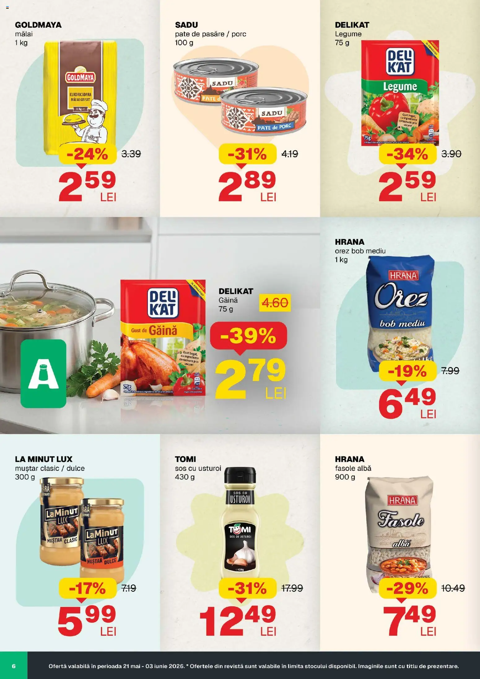 Noul catalog Annabella – valabil de la 21.05.2026 | Pagină: 6 | Produse: Orez, Muștar, Fasole albă, Sos