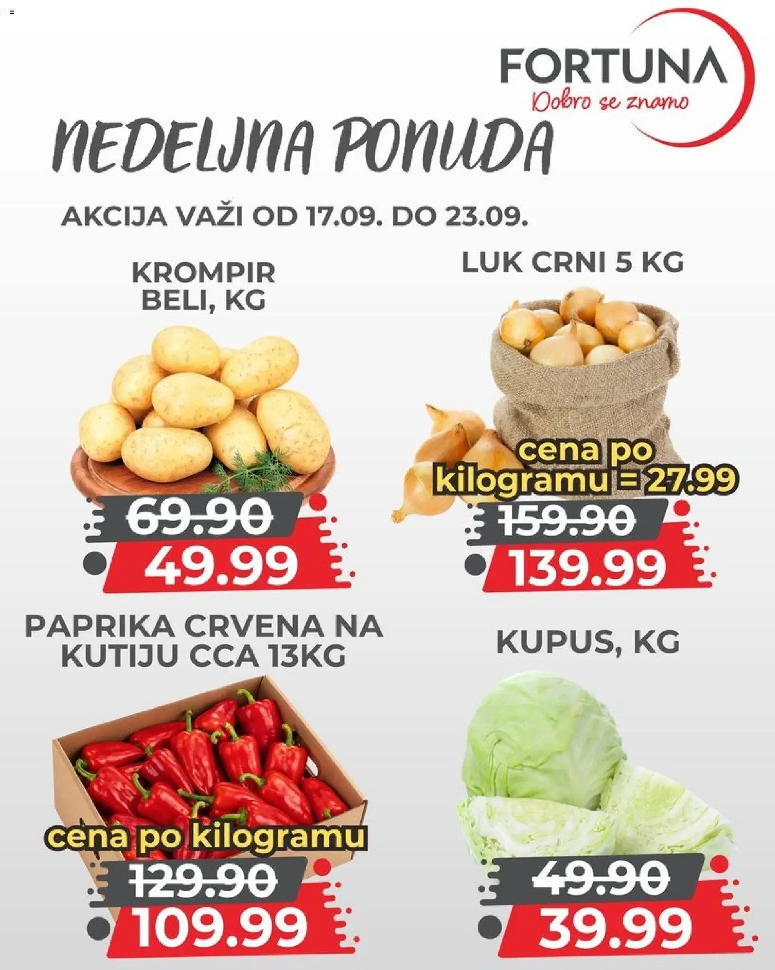 Fortuna Market katalog - važi od 17.09.2026 | Strana: 3 | Proizvode: Krompir, Paprika, Luk