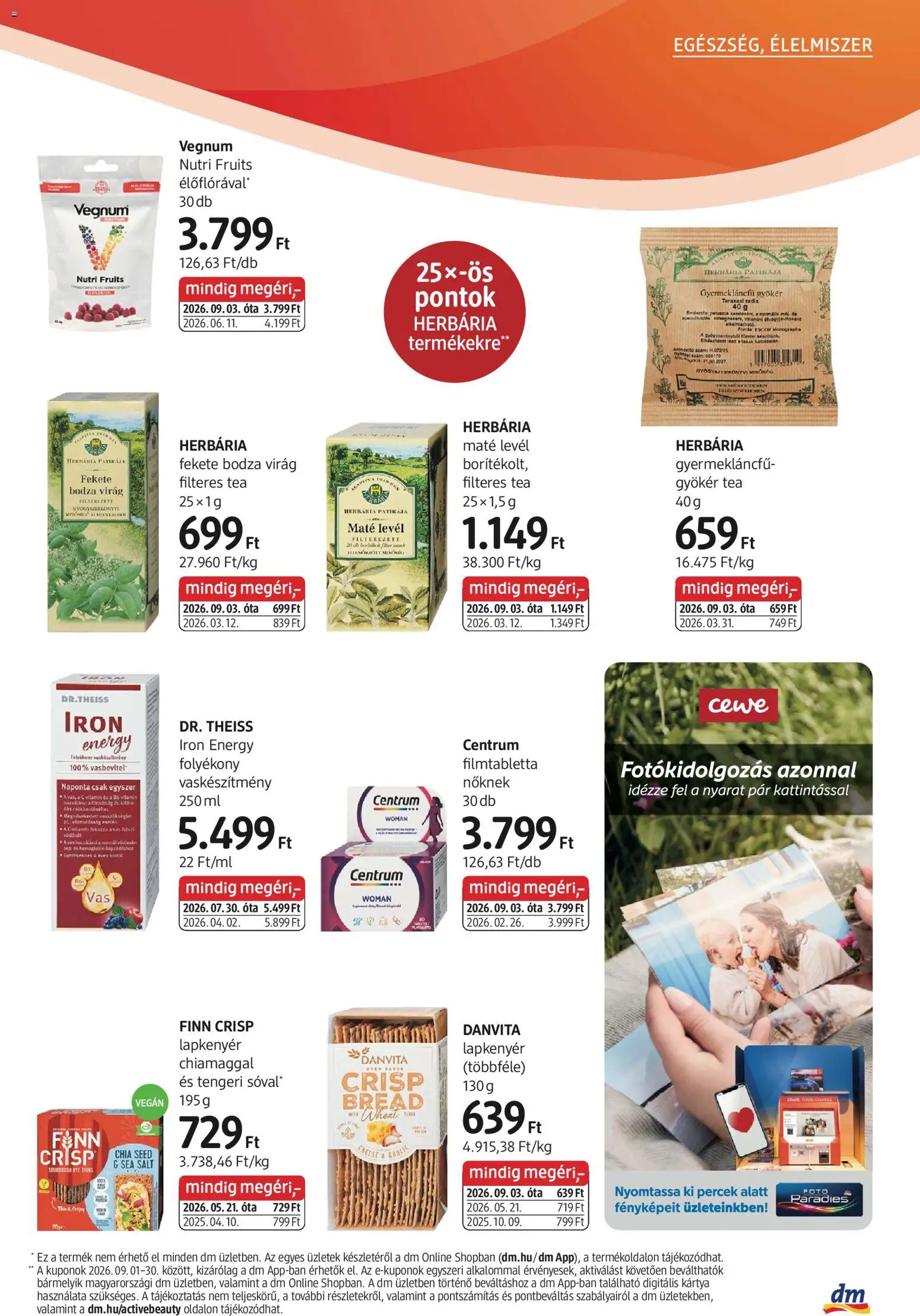 DM Drogerie Markt akciós ujság - amely érvényes a következő dátumtól: 2026.09.03. | Oldal: 7 | Termékek: Virag, Vas, Tea, Vegán