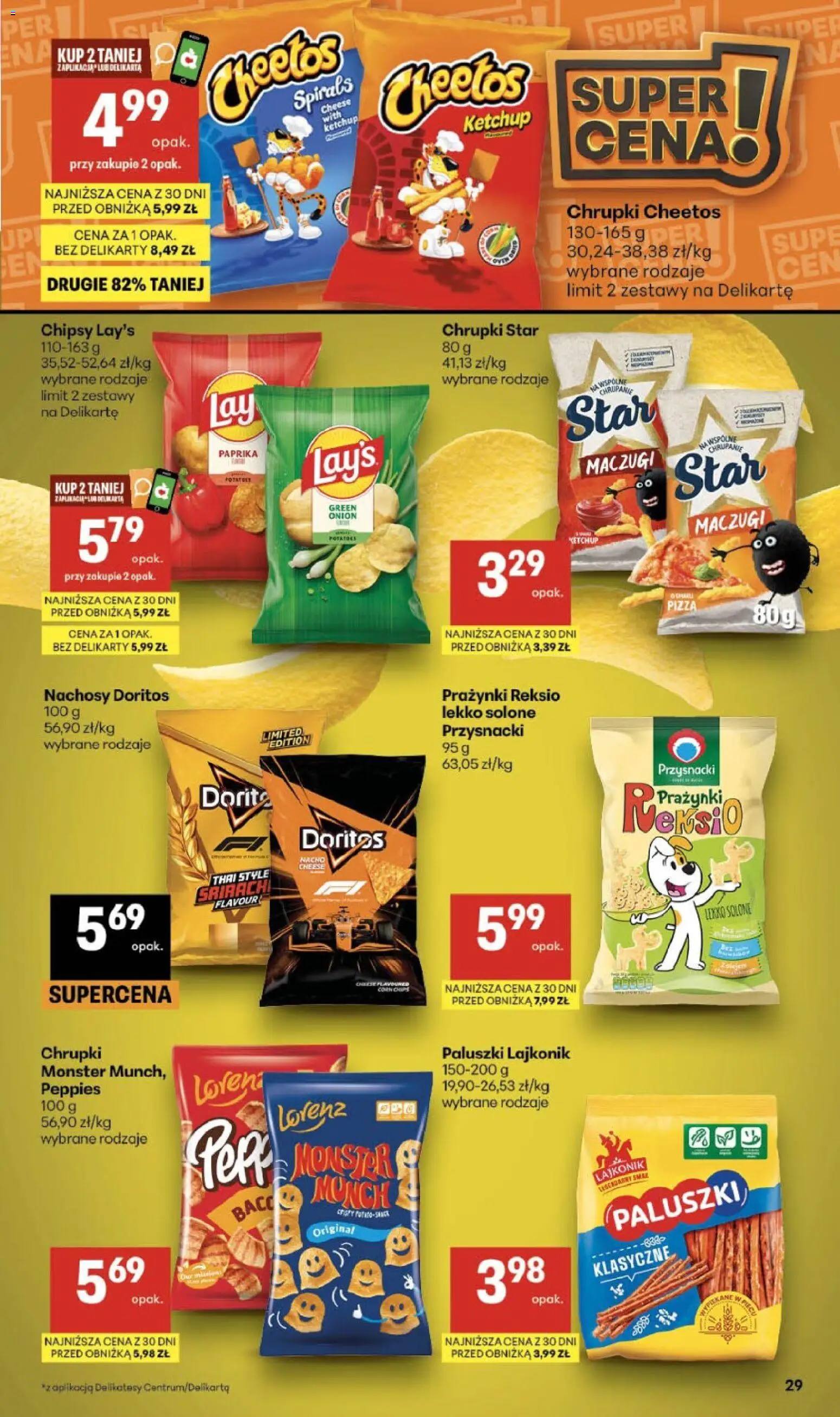 Delikatesy Centrum gazetka od 13.08.2026 | Strona: 29 | Produkty: Nachosy, Chipsy, Chrupki, Pizza