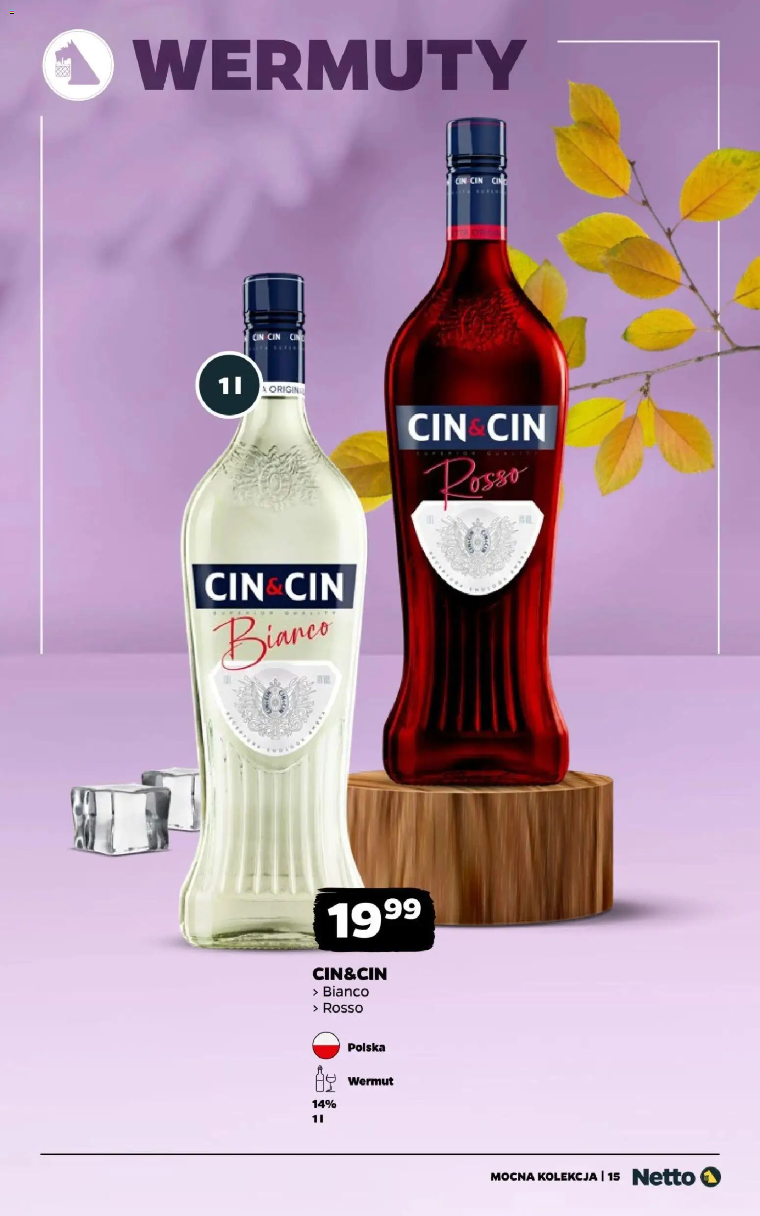 Netto gazetka - Wina od 28.09.2026 | Strona: 15 | Produkty: Vermouth, Cin&cin bianco, Wermut, Cin cin