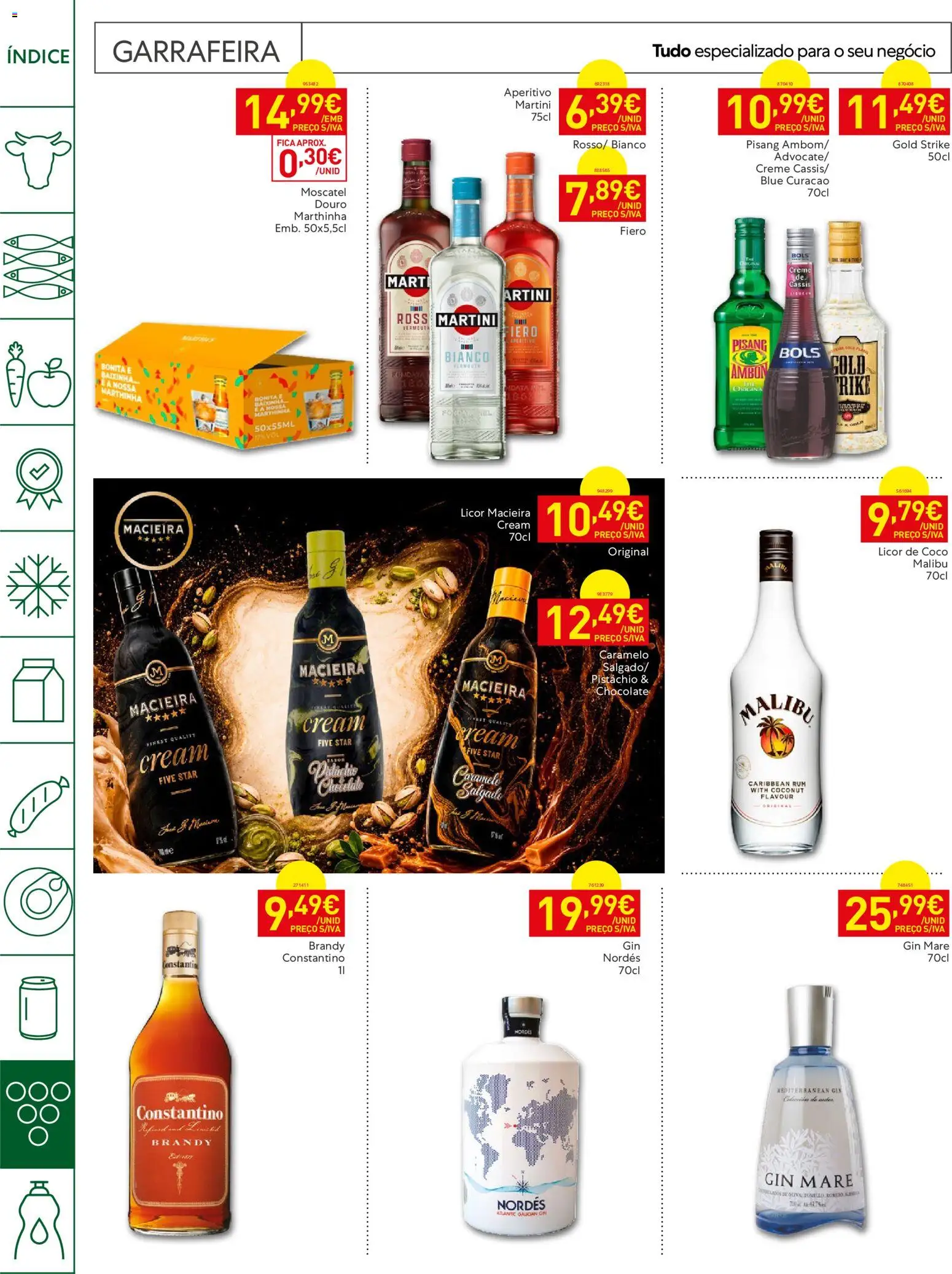 Recheio Horeca │ válido de 08/09/2026 | Página: 28 | Produtos: Martini, Macieira cream, Gin, Creme