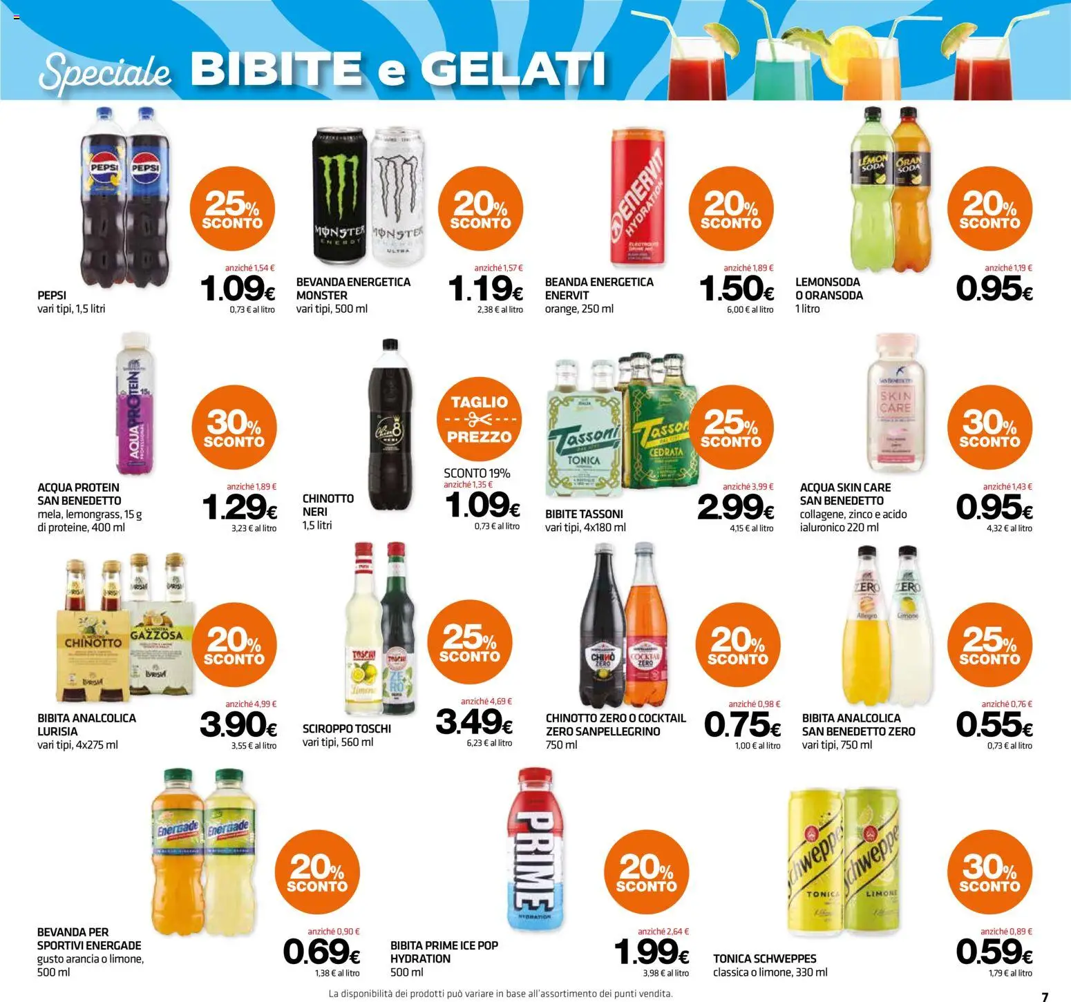 Volantino Superconti del 02/07/2026 | Pagina: 7 | Prodotti: Acqua, Arancia, Cedrata, Pepsi
