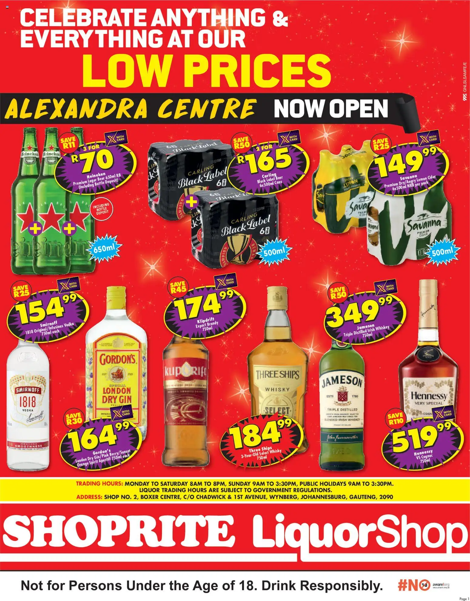 New Shoprite catalogue – valid from 25.05.2026 | Page: 1 | Products: Beer, Gin, Vodka, Lemon