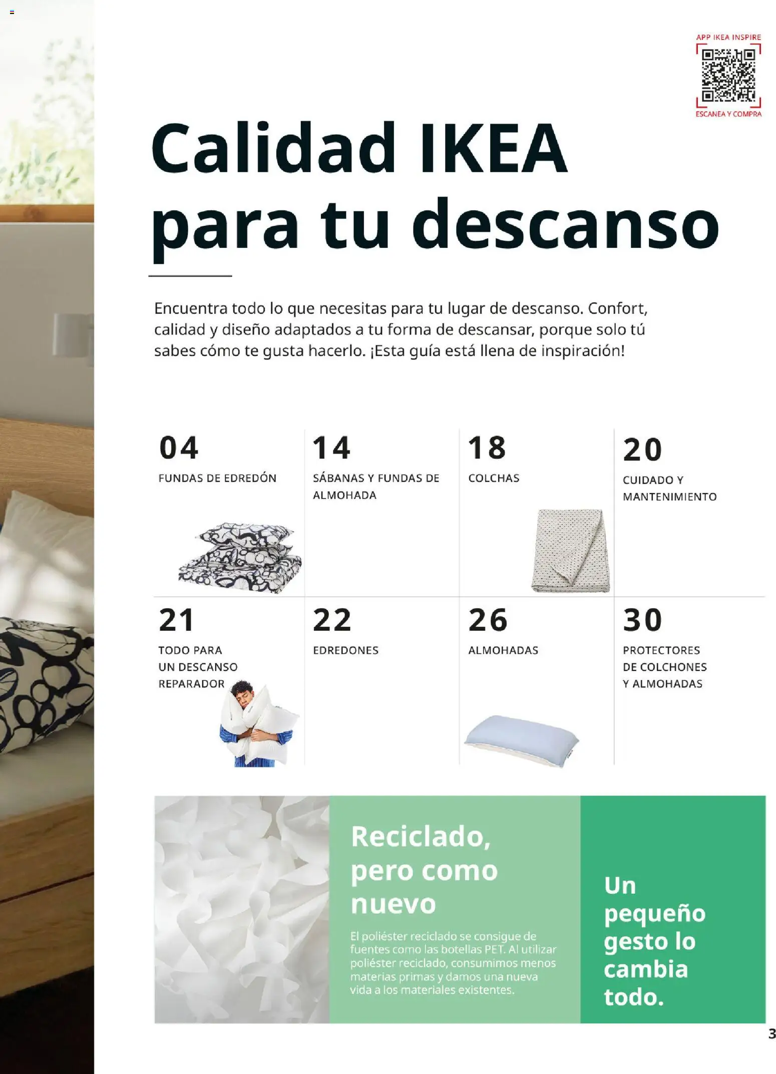 IKEA - Ropa de cama │ válido desde el 01/09/2026 | Página: 3 | Productos: Edredón, Té, Almohada