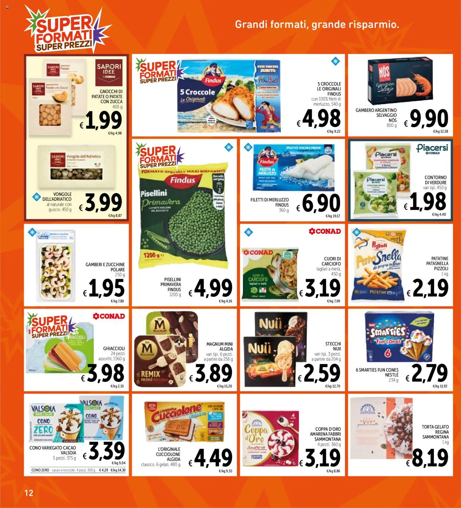 Volantino Spazio Conad del 14/07/2026 | Pagina: 12 | Prodotti: Gamberi, Zucca, Torta, Zucchine