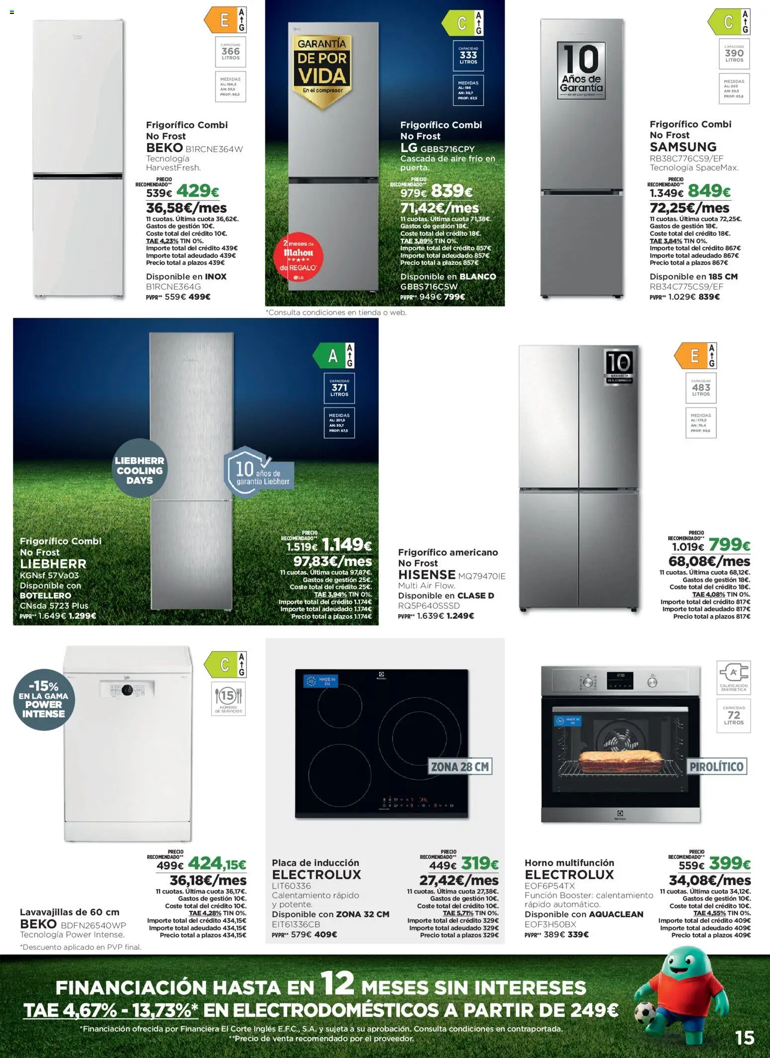 El Corte Inglés ofertas │ válido desde el 08.06.2026 | Página: 15 | Productos: Horno, Lavavajillas, Combi