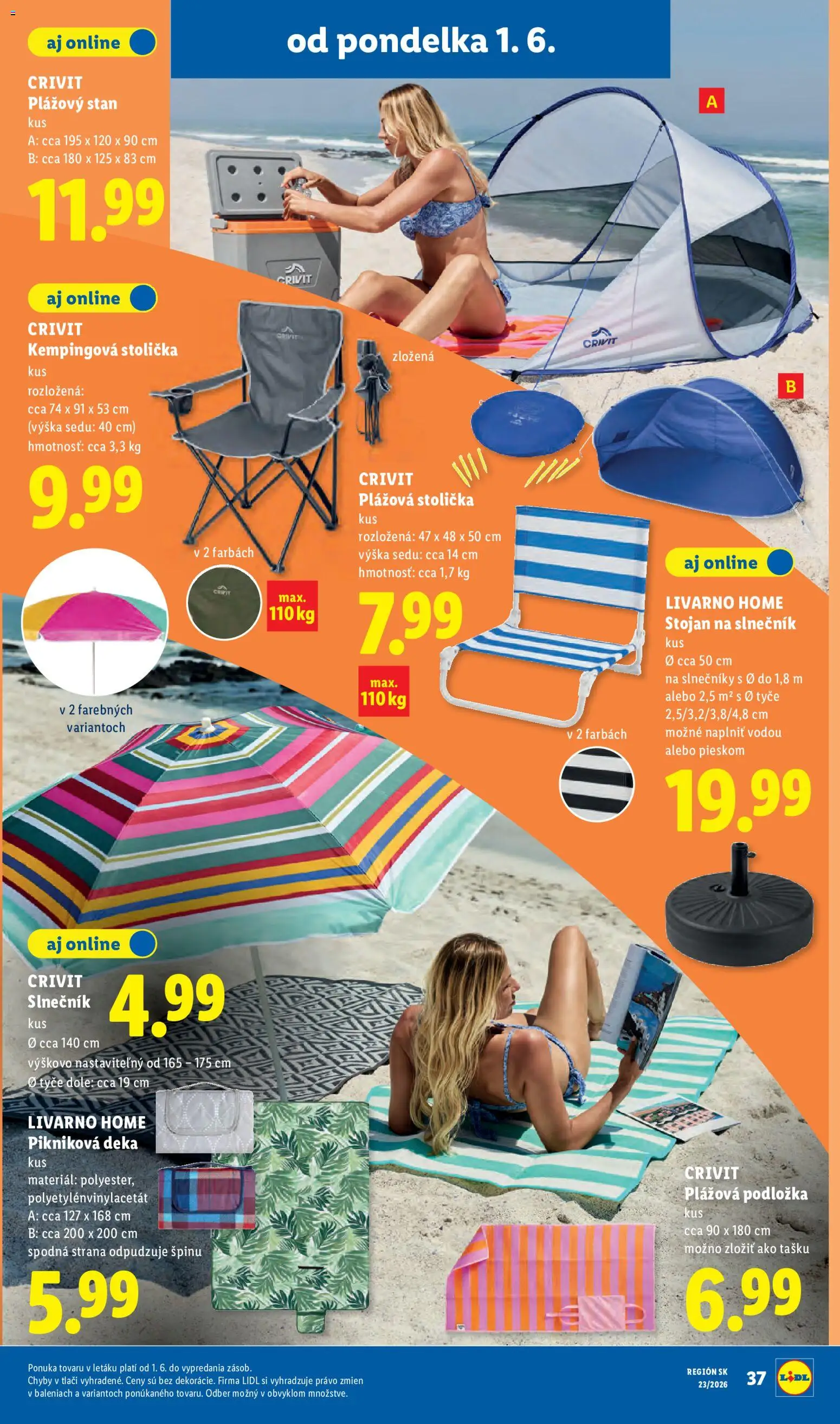 Nové Lidl akcie – leták je platný od 01.06.2026 | Strana: 51 | Produkty: Kempingová stolička, Stolička, Stan