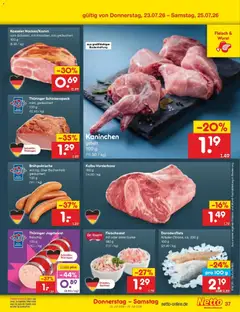 Netto Marken-Discount Prospekt Delitzsch ab 20.07.2026 gültig | Seite: 61 | Produkte: Kaninchen, Wurst, Fleisch